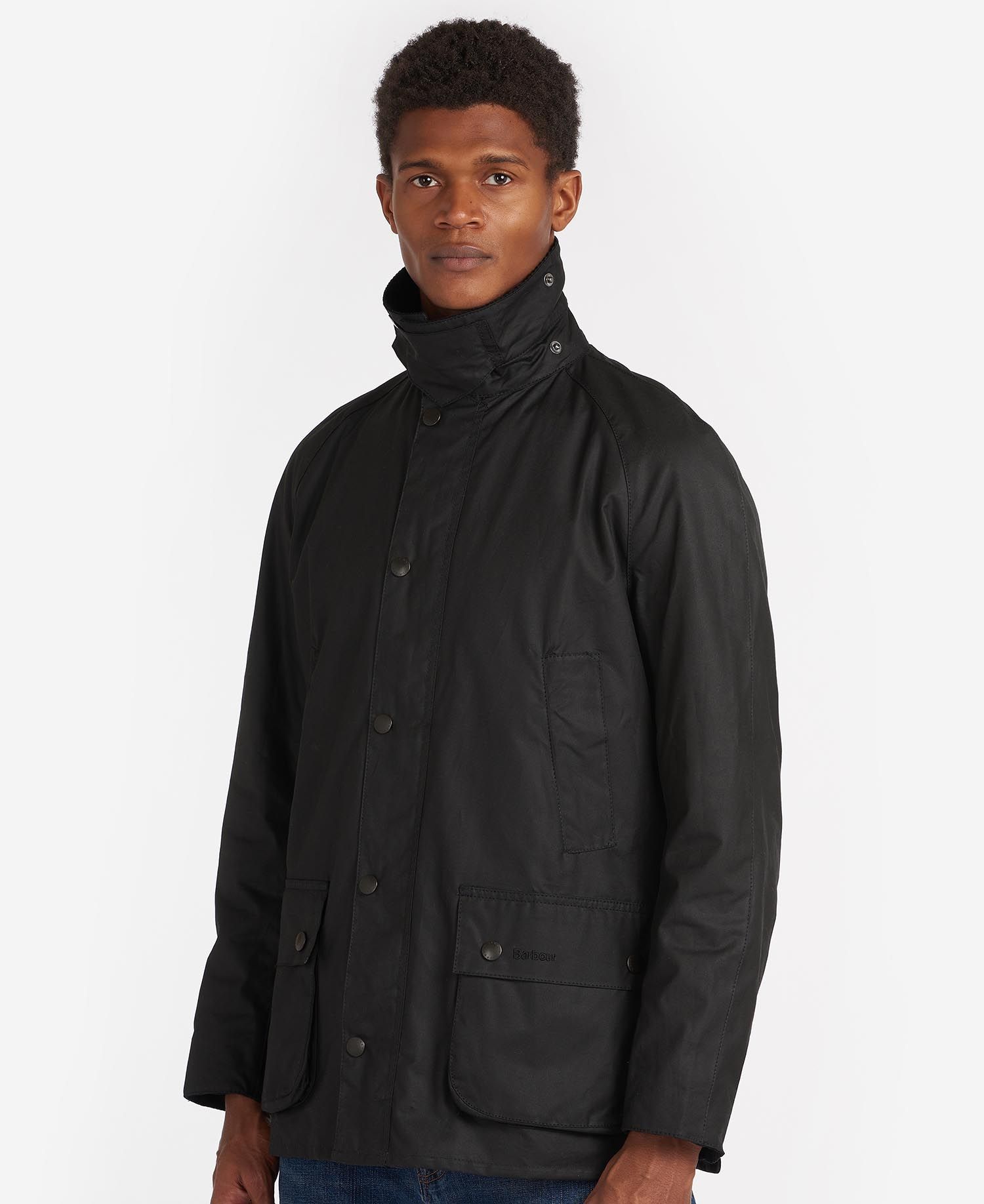 Barbour Ashby Men's Waxed Jackets Black | 975062-BAN