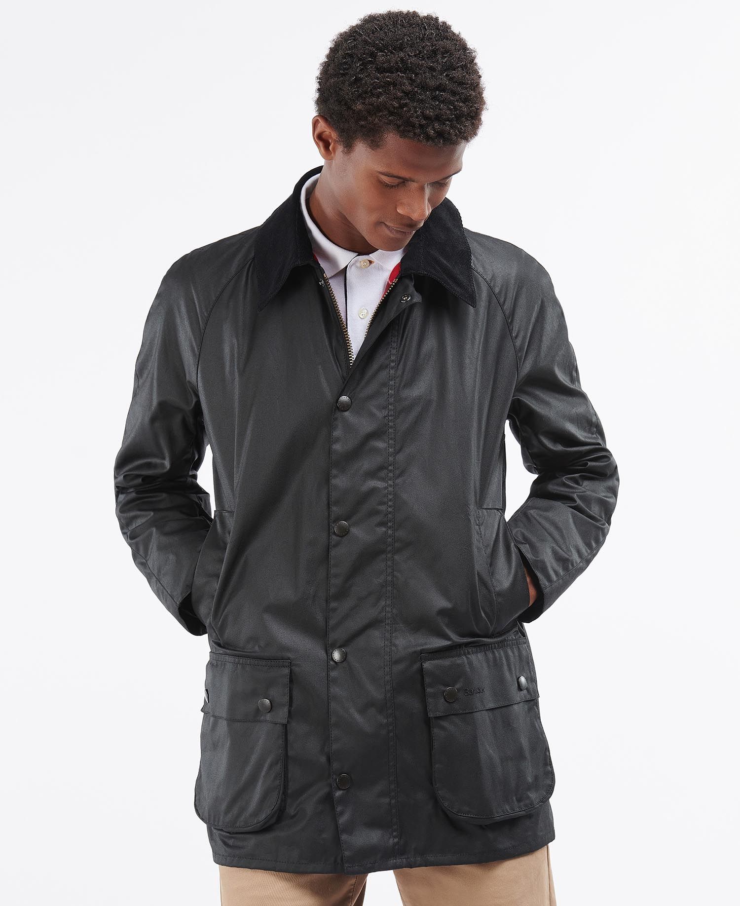 Barbour Beausby Men's Waxed Jackets Black | 937048-FUE