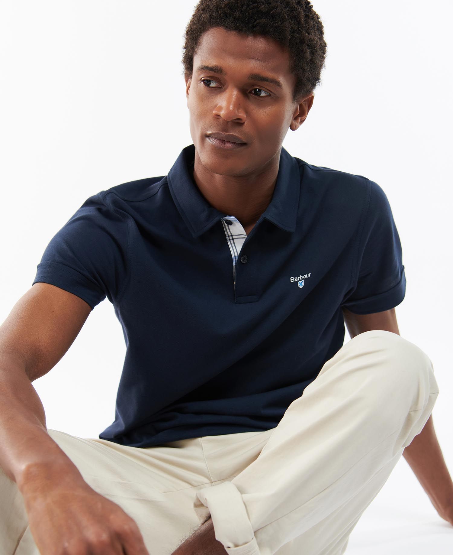 Barbour Birkhill Men's Polo Shirts Navy | 928641-AZE