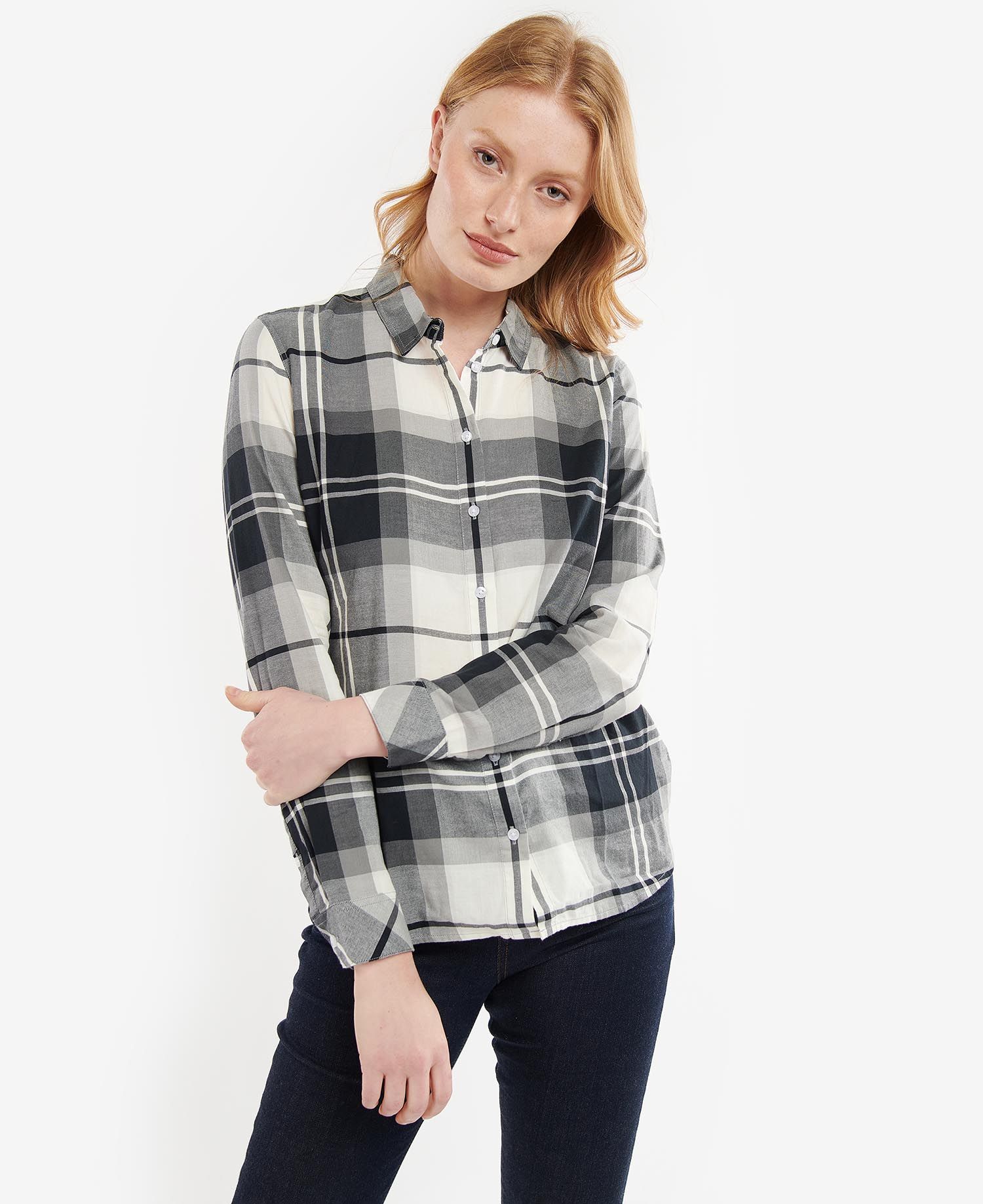 Barbour Bredon Women's Shirts Black / White | 729813-DPL