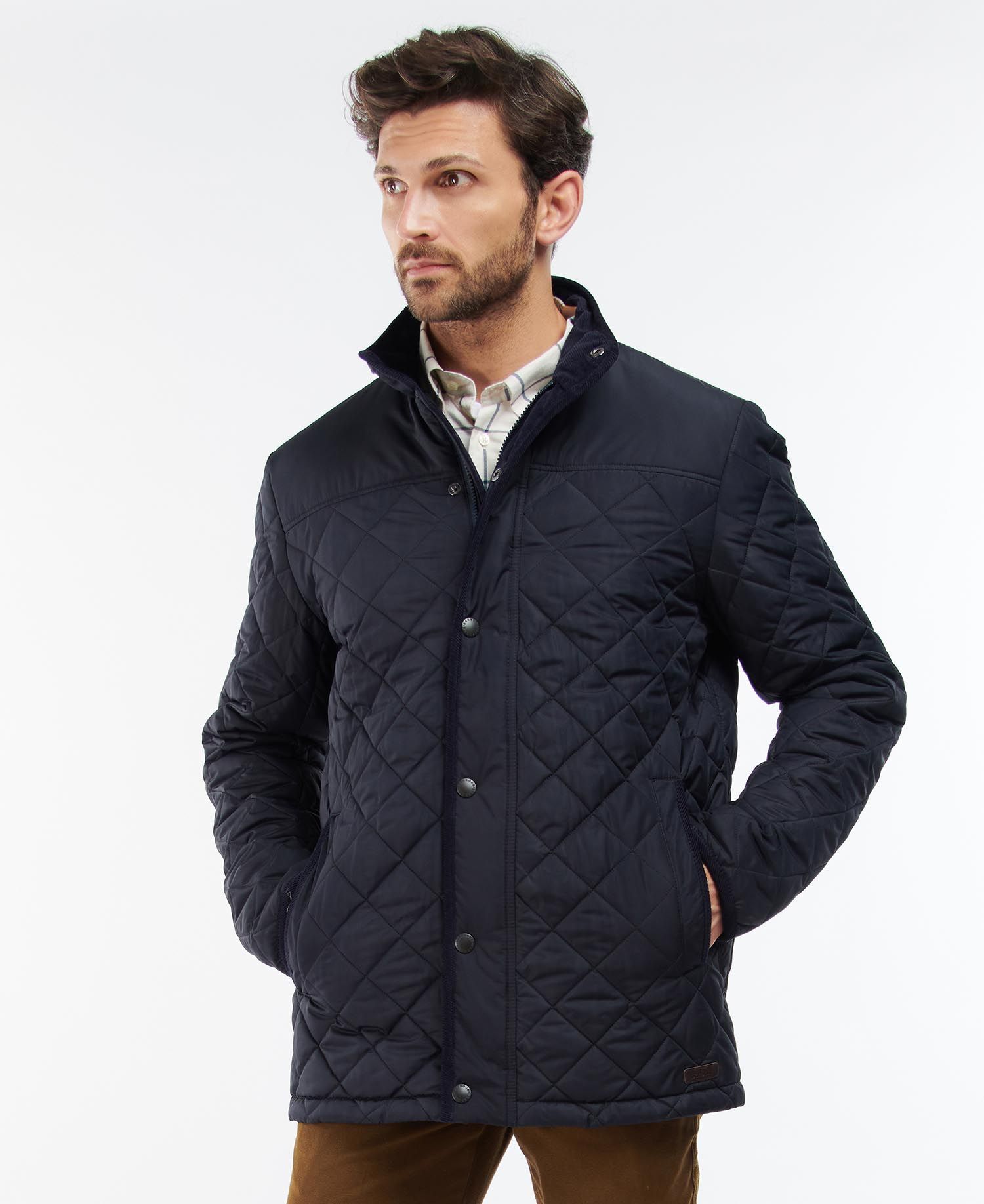 Barbour Brendon Men's Quilted Jackets Navy | 948567-CZF