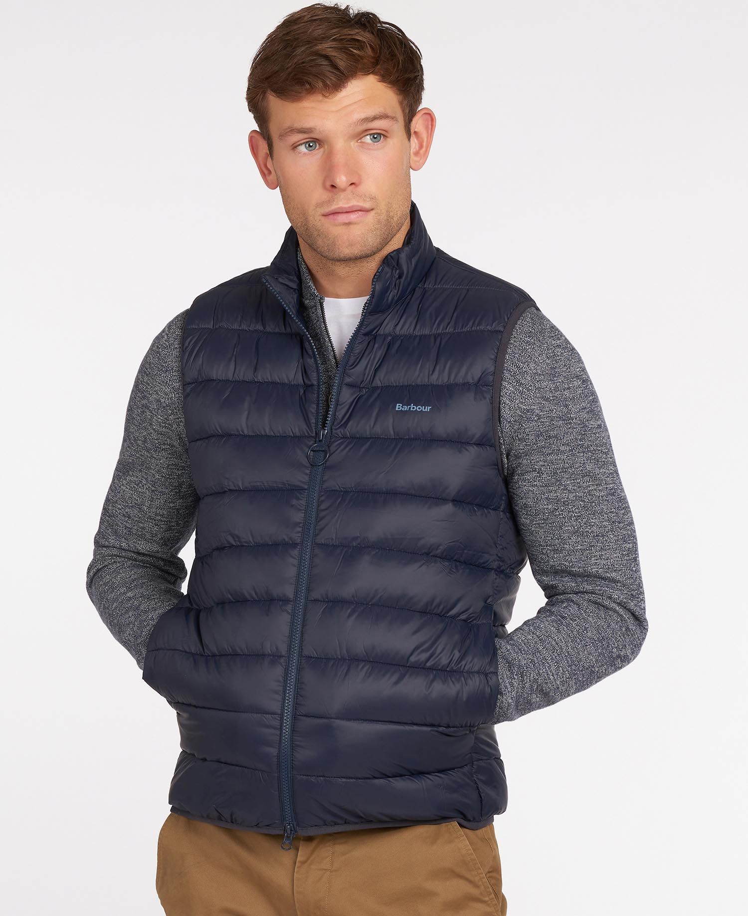 Barbour Bretby Men's Vest Navy | 690418-LUT