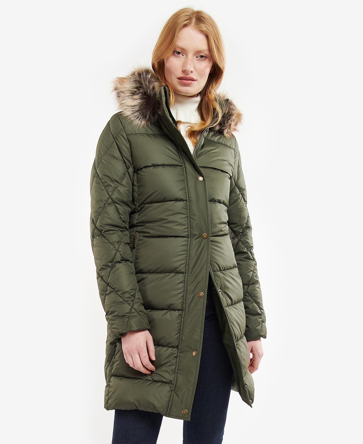 Barbour Daffodil Women's Quilted Jackets Olive | 879614-STI