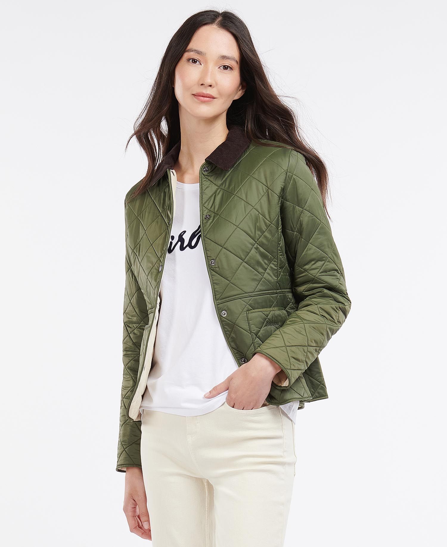 Barbour Deveron Polarquilt Women's Quilted Jackets Olive | 210638-BSW