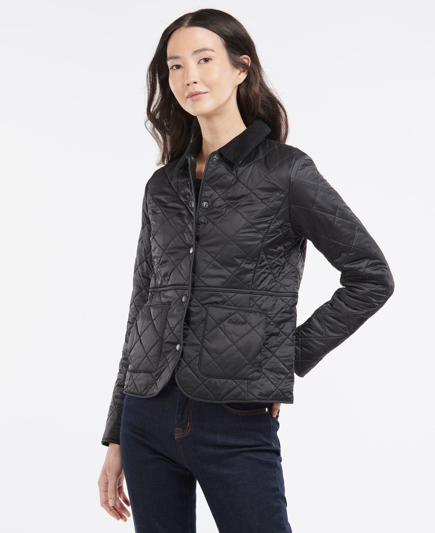 Barbour Deveron Polarquilt Women's Quilted Jackets Black | 705281-UQV