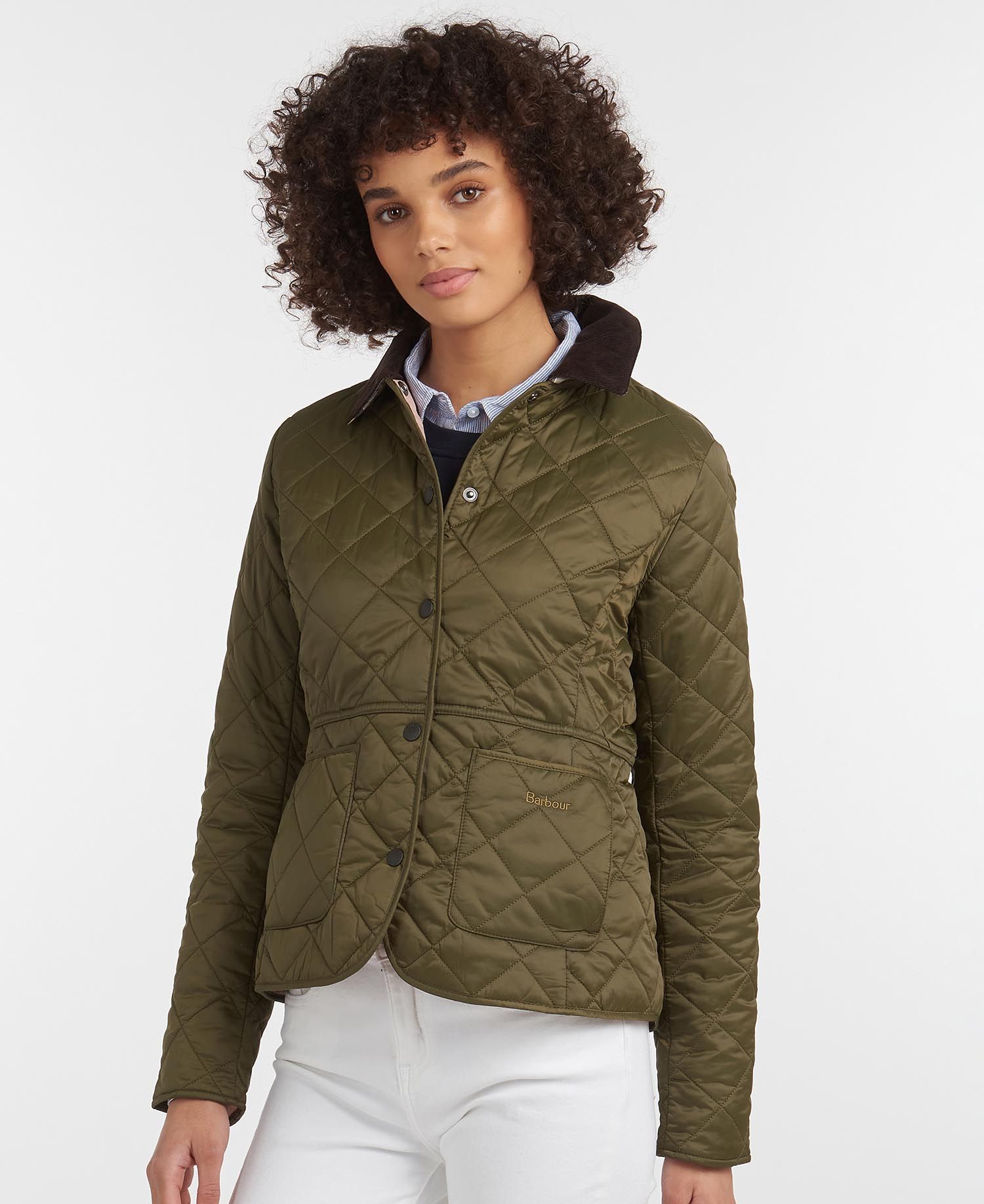 Barbour Deveron Women's Quilted Jackets Olive | 187492-KRA