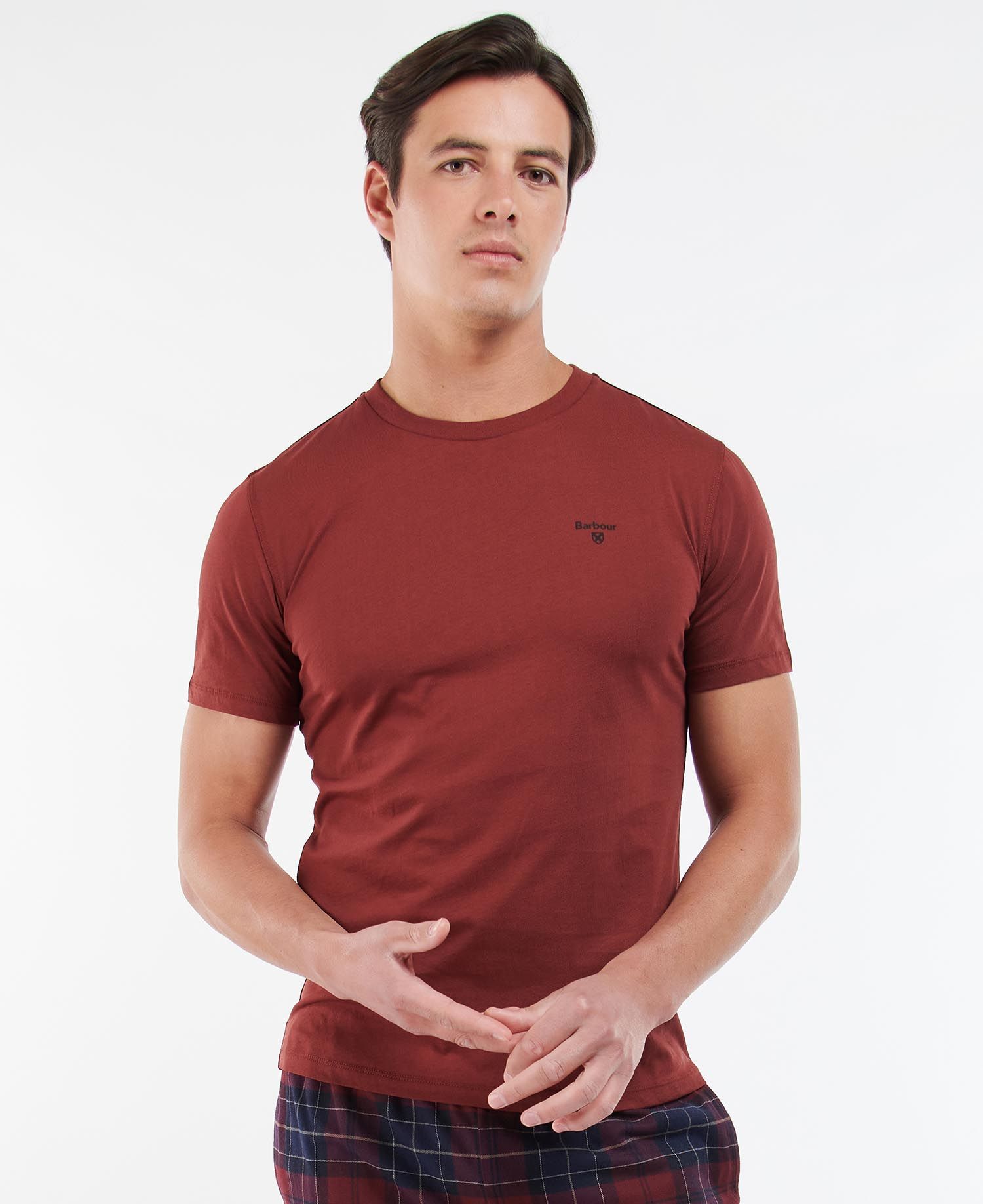 Barbour Donal Tee Men's Nightwear Burgundy | 852463-YTJ