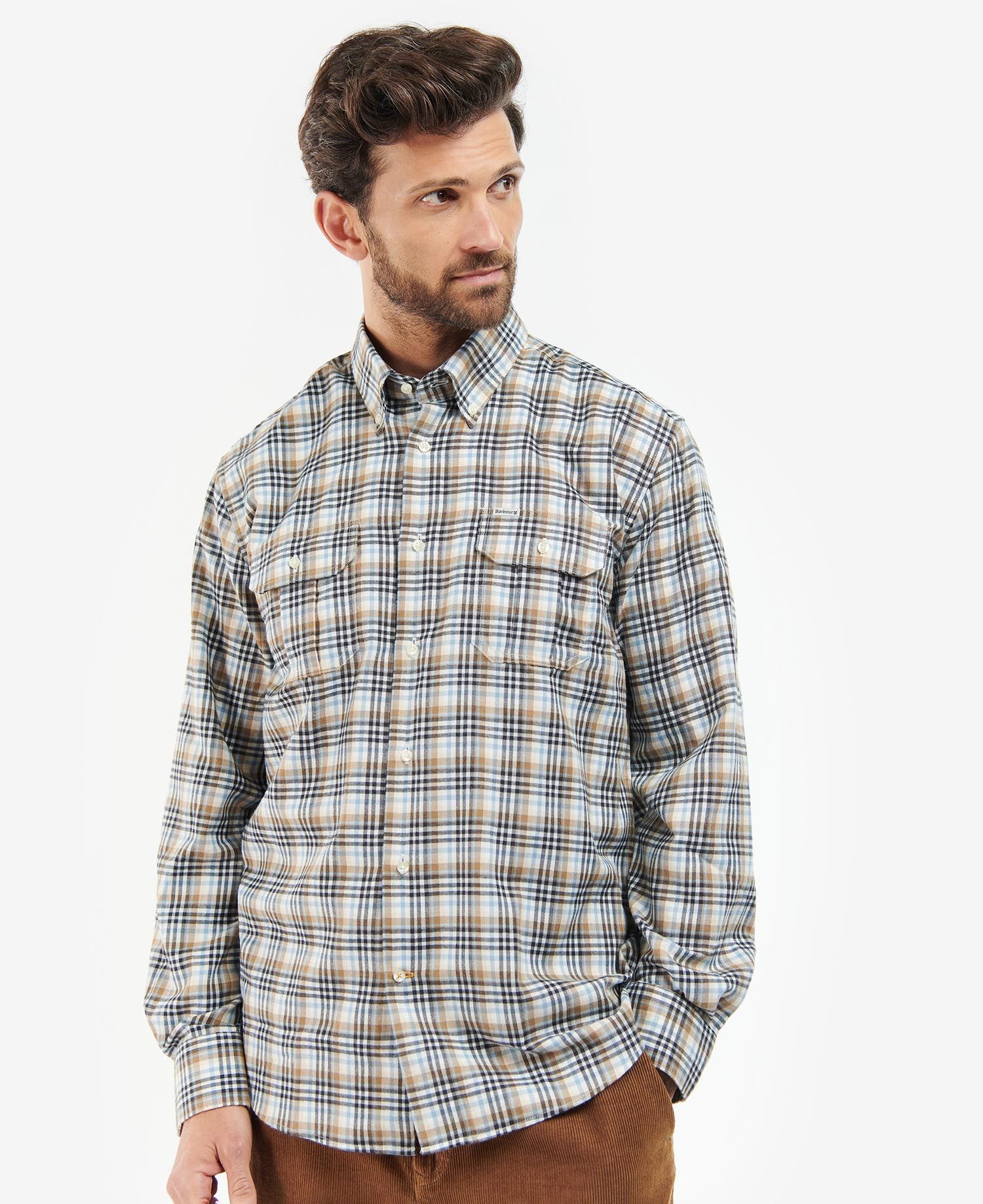 Barbour Eastwood Thermo Weave Men's Shirts Grey | 517982-ERB