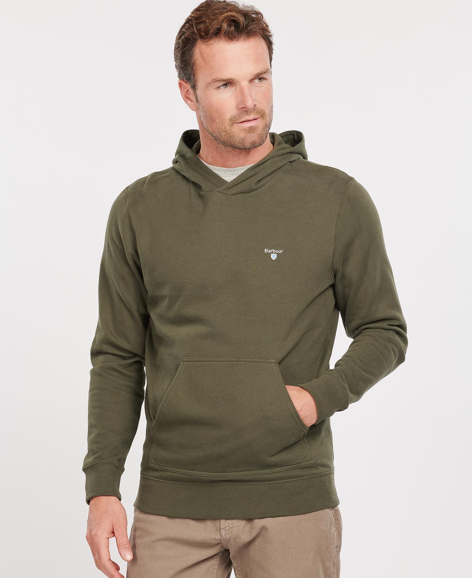 Barbour Essentials Pop Over Men's Hoodie Grey | 432715-FUG