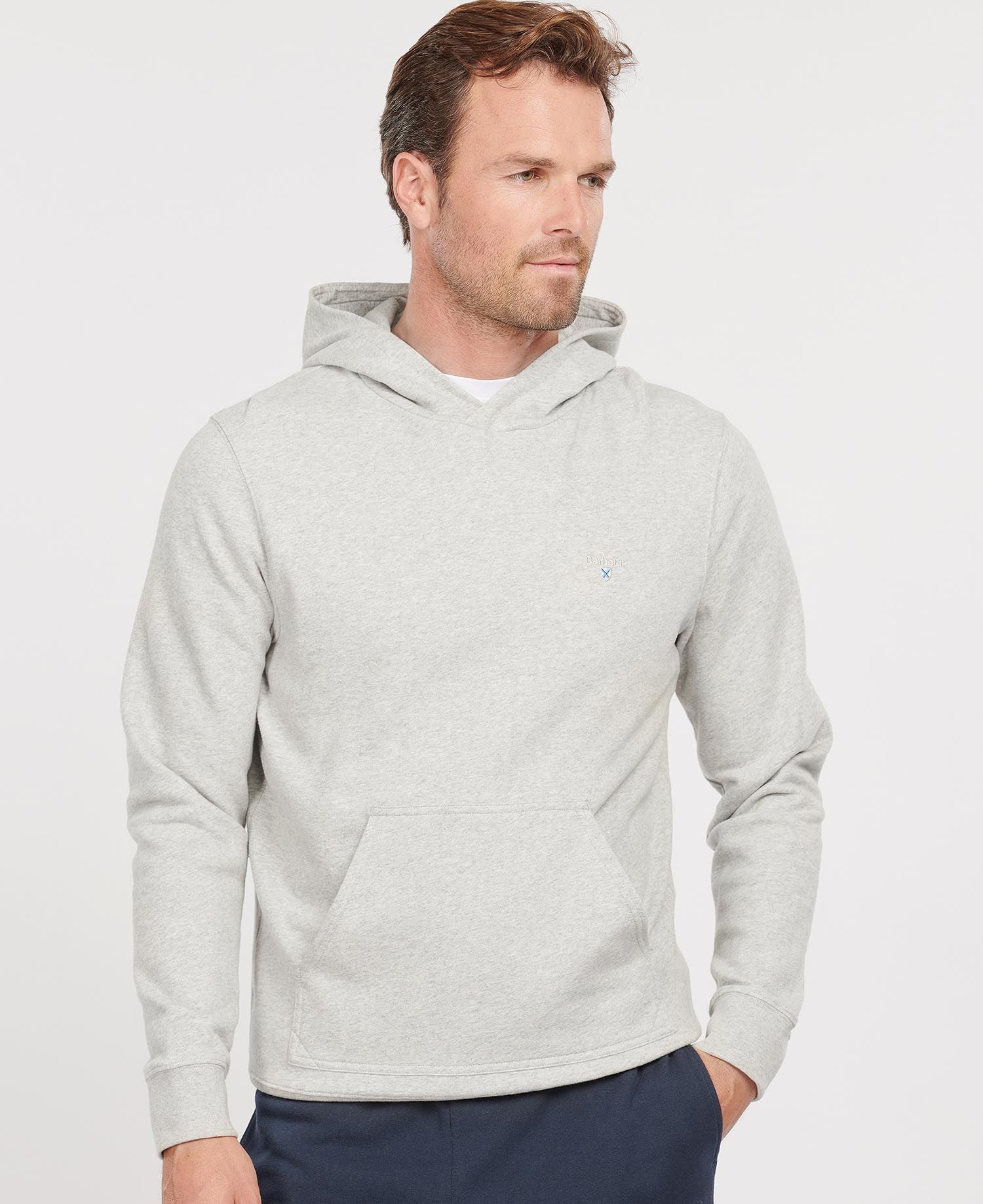 Barbour Essentials Pop Over Men's Hoodie Grey | 538067-HXA