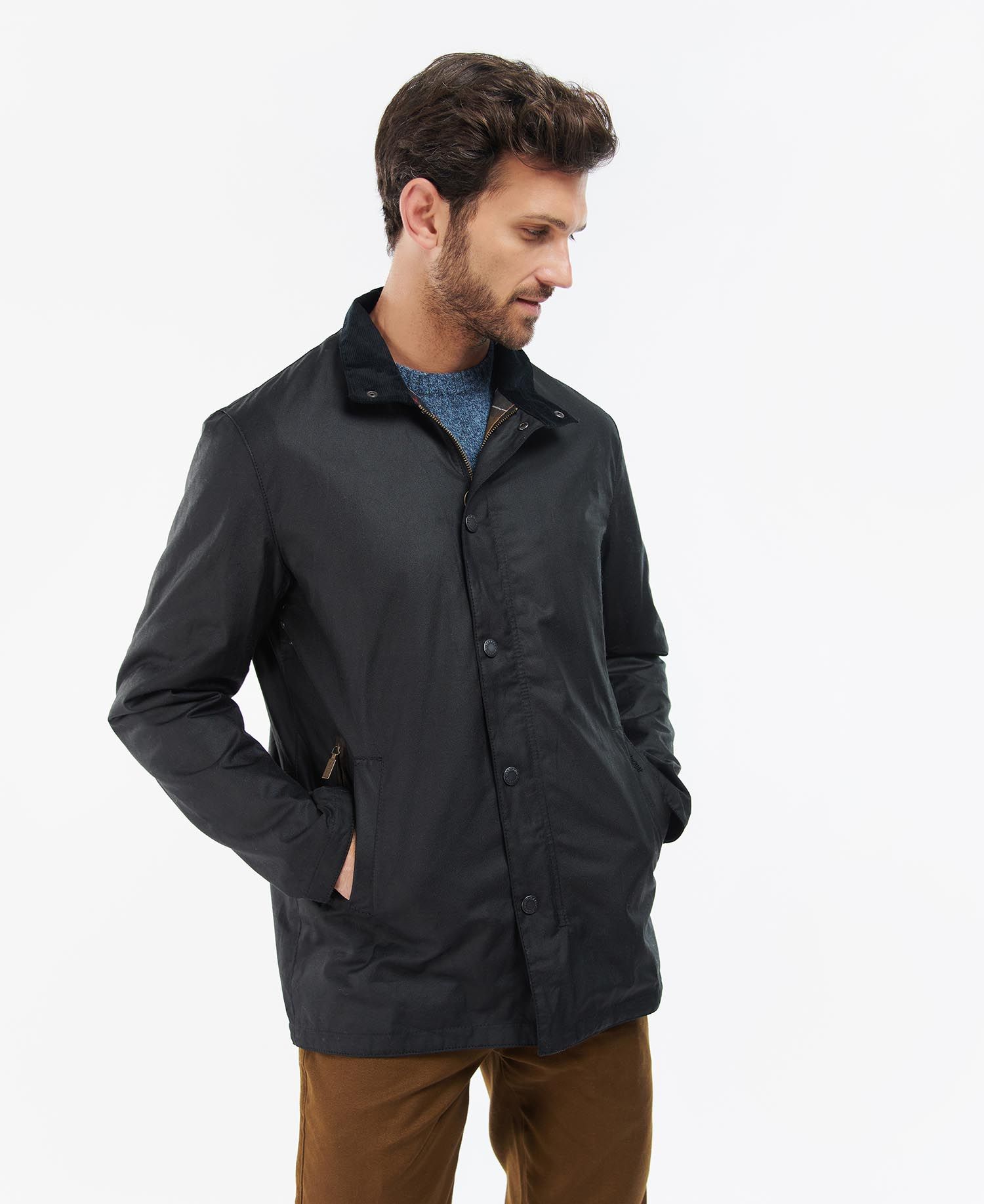 Barbour Evelar Men's Waxed Jackets Black | 087162-SDM