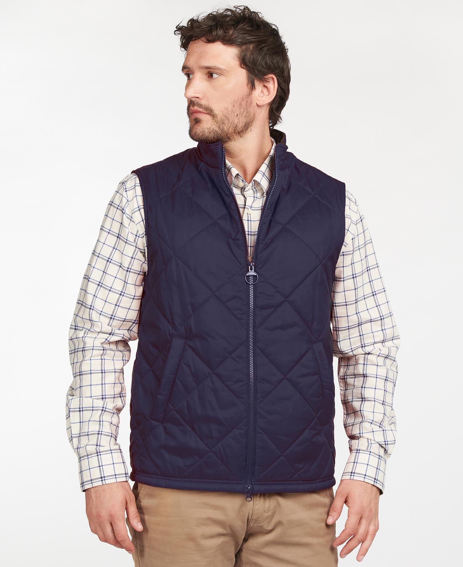 Barbour Finn Men's Vest Navy | 938056-NUA