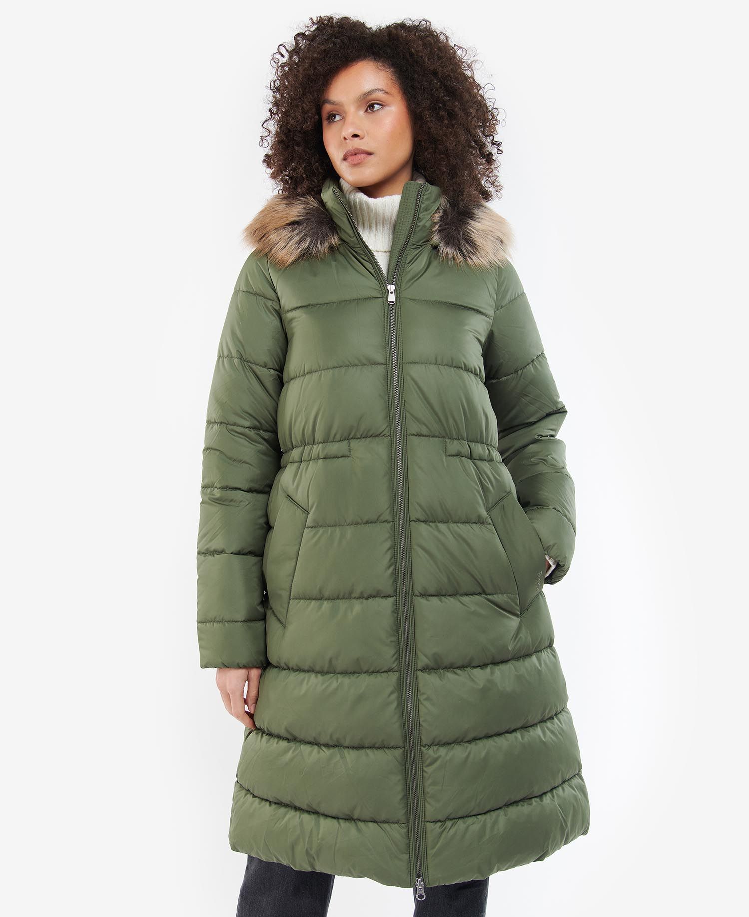 Barbour Francesca Women's Quilted Jackets Green | 846519-POV