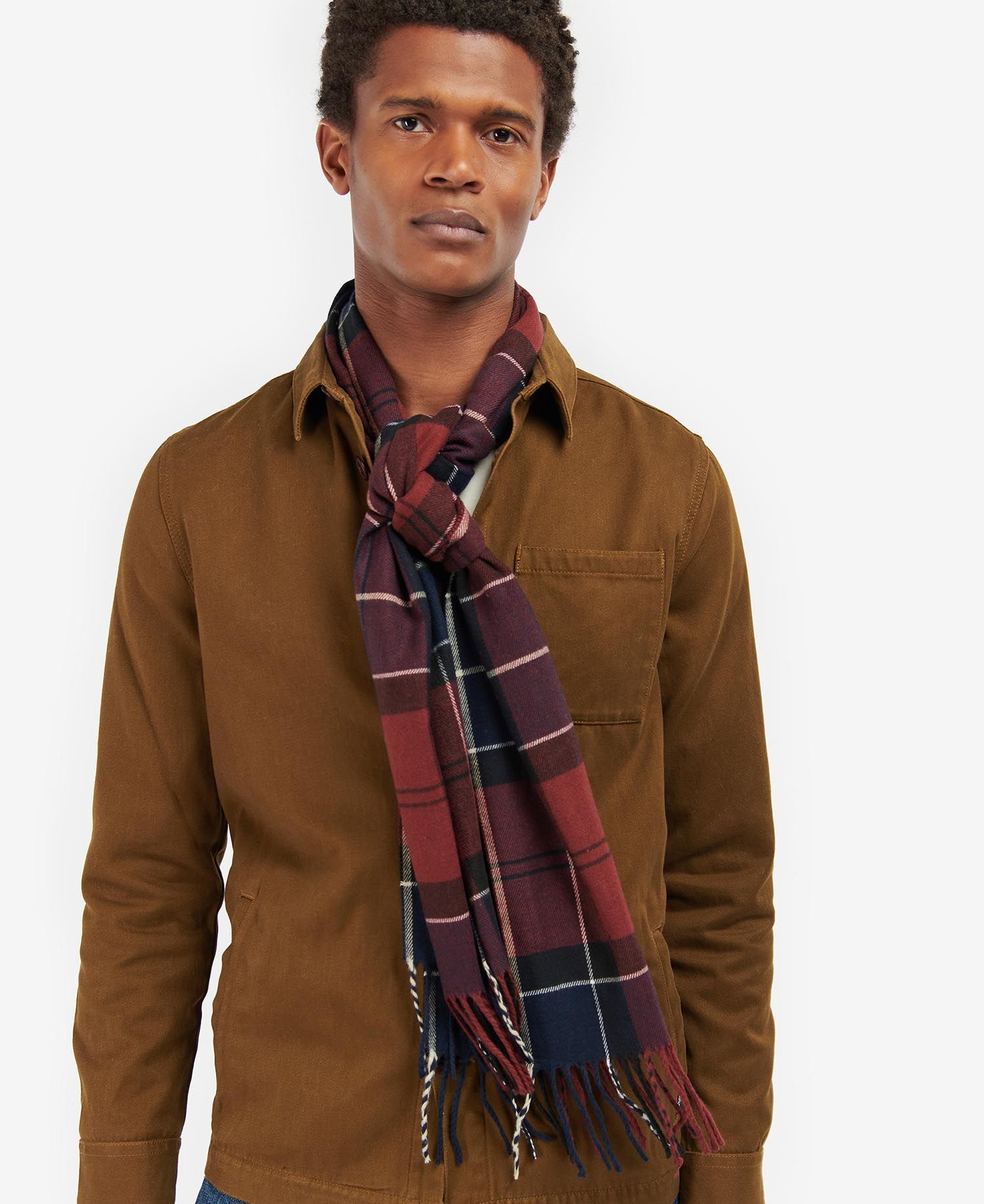 Barbour Galingale Tartan Men's Scarves Dark Brown | 528309-SWA