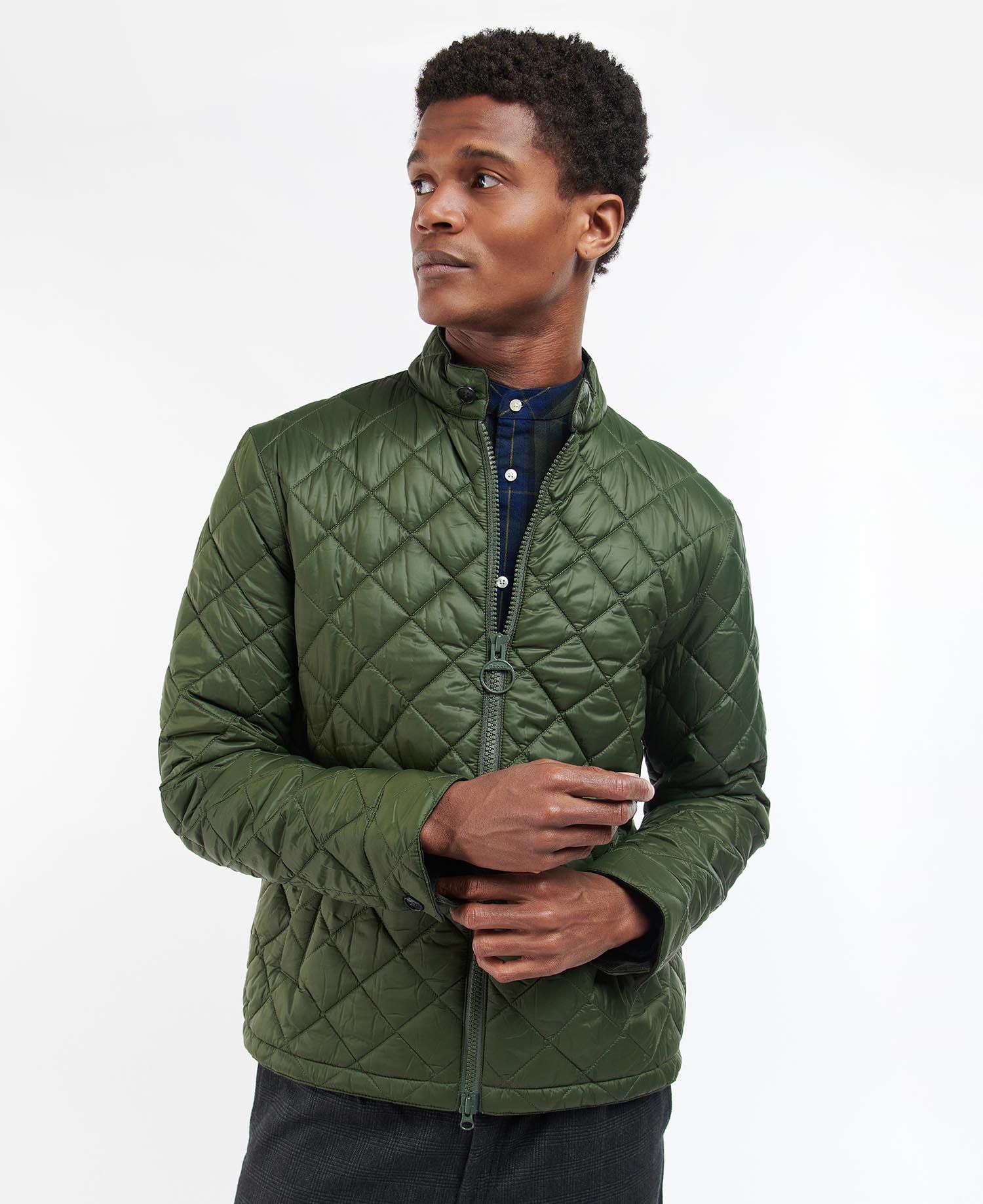 Barbour Harrington Men's Quilted Jackets Navy / Olive | 059623-KJH