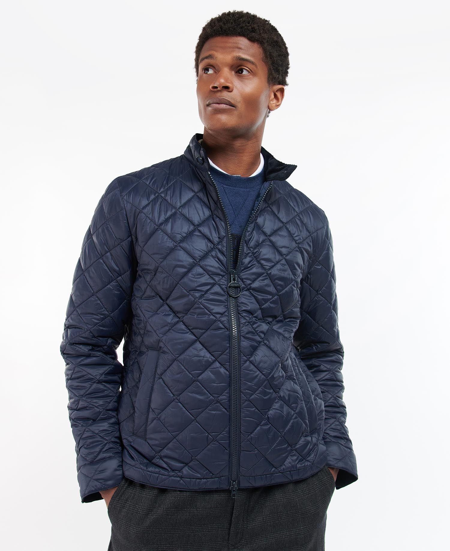 Barbour Harrington Men's Quilted Jackets Navy / Olive | 780246-UGJ