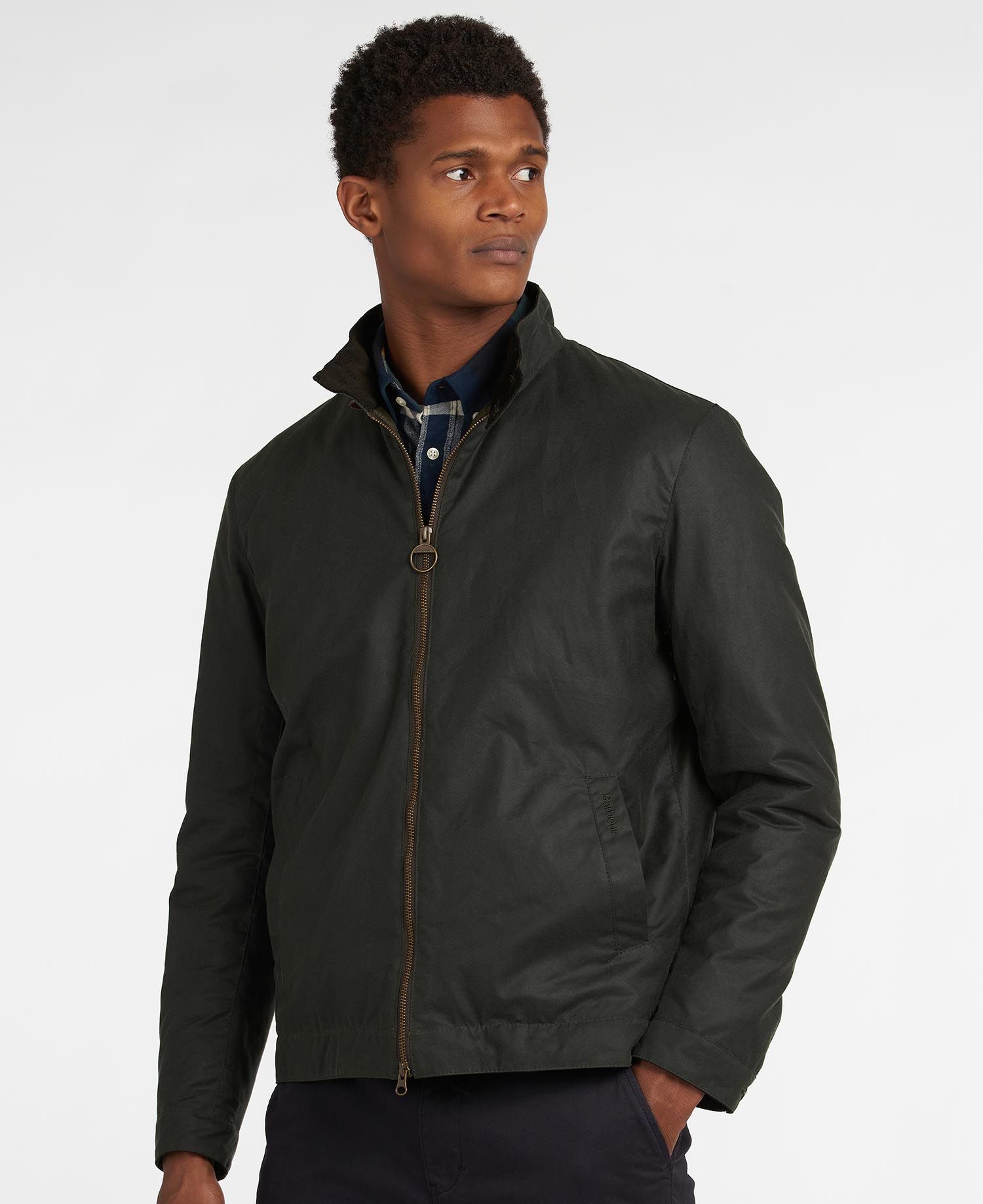 Barbour Harrington Men's Waxed Jackets Olive | 859240-DJN