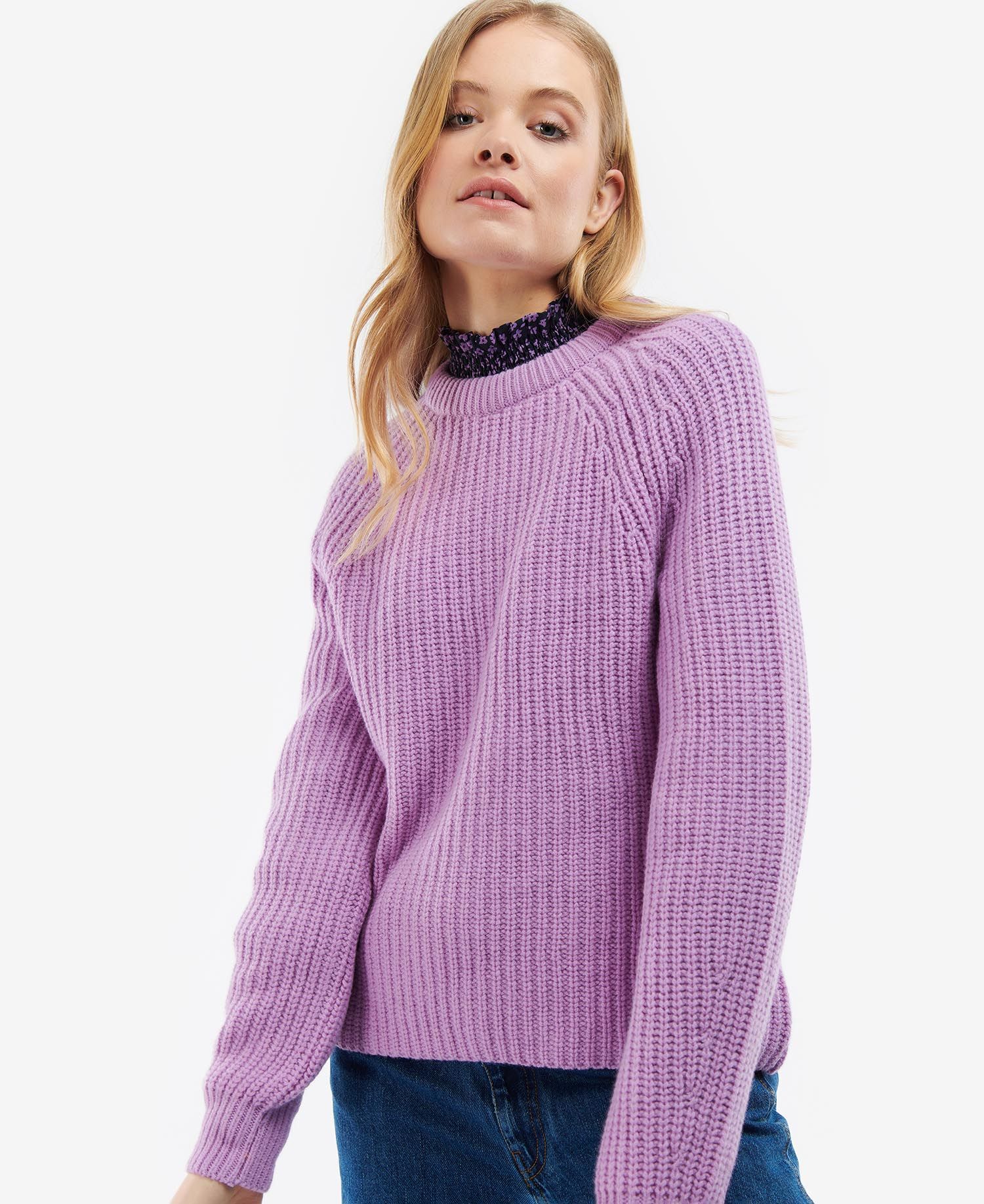 Barbour Hartley Knit Women's Sweaters Purple | 318695-BIS