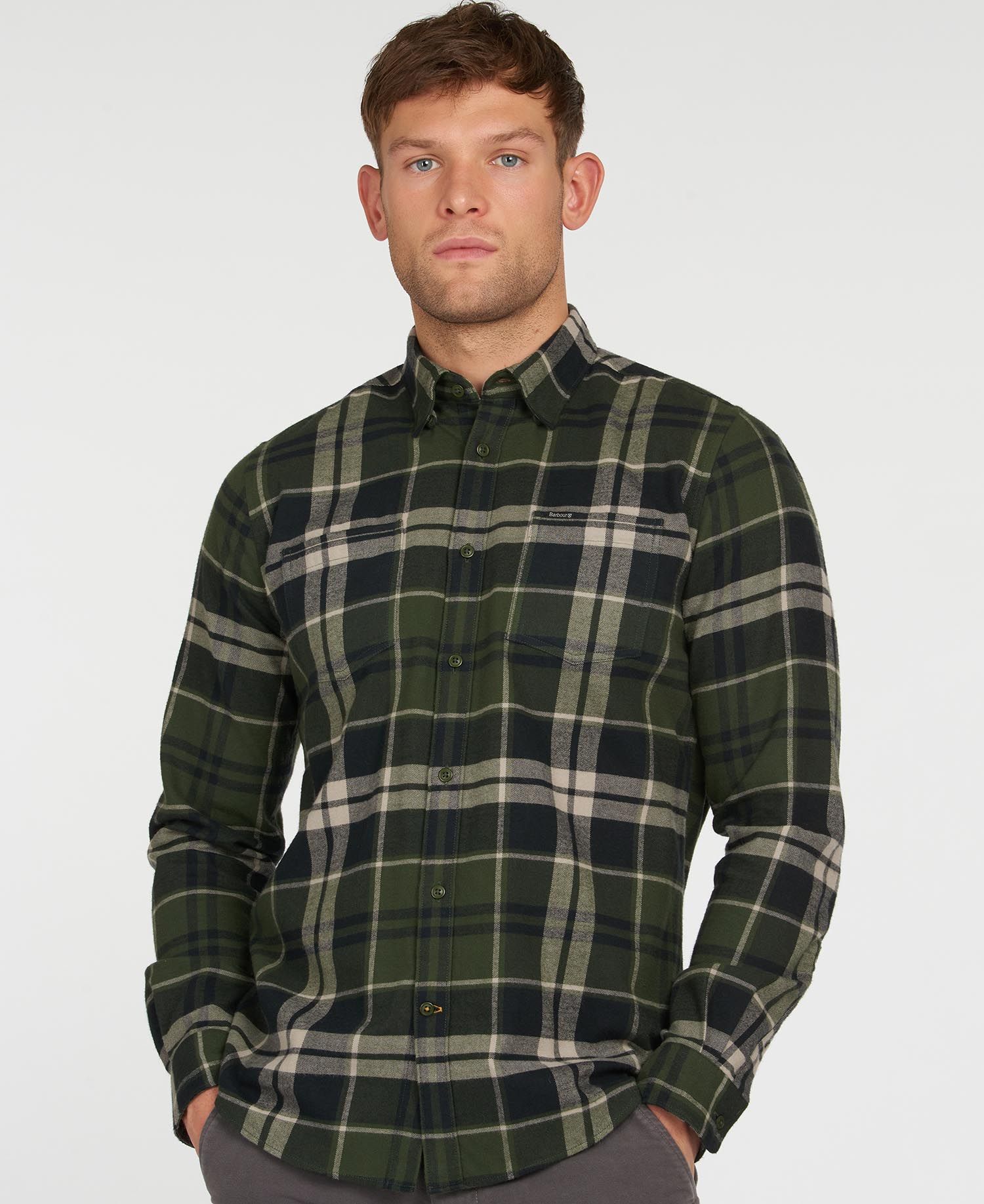 Barbour Hemd Bidston Men's Shirts Green | 187036-ZLO