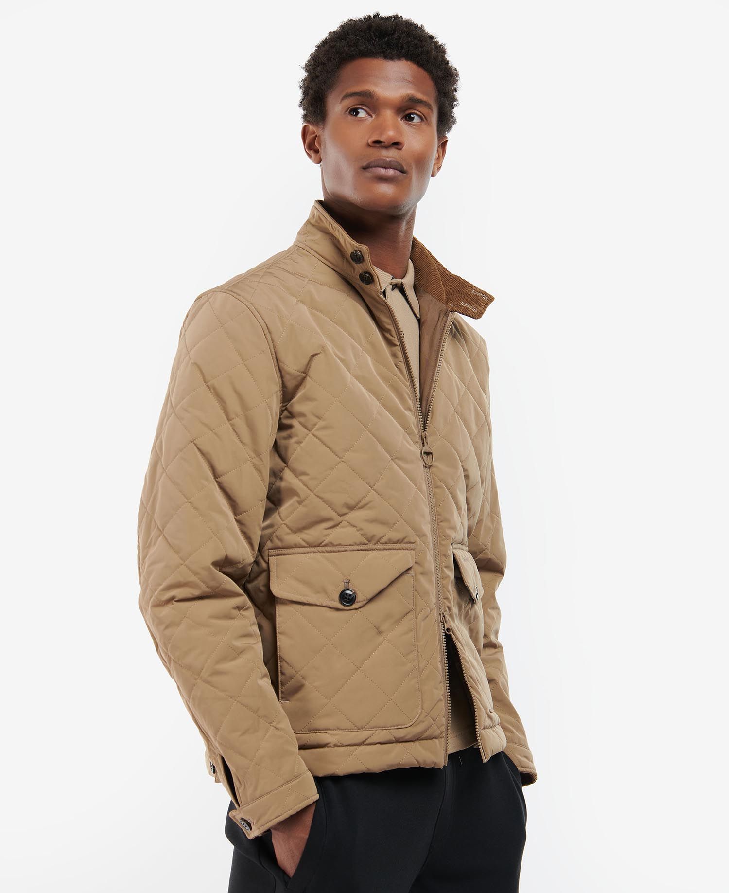 Barbour Hitchen Men's Quilted Jackets Brown / Grey | 027586-AQZ