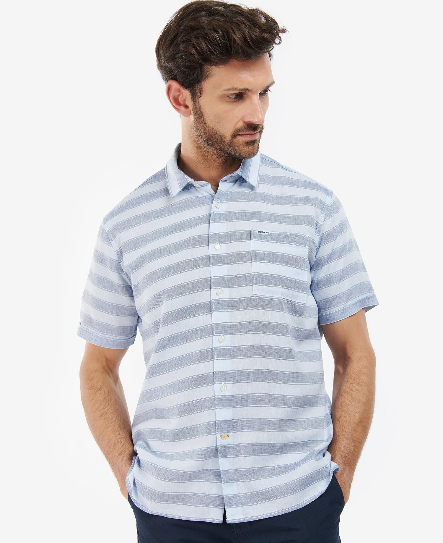 Barbour Horizon Summer Men's Shirts Blue | 042196-ZTY