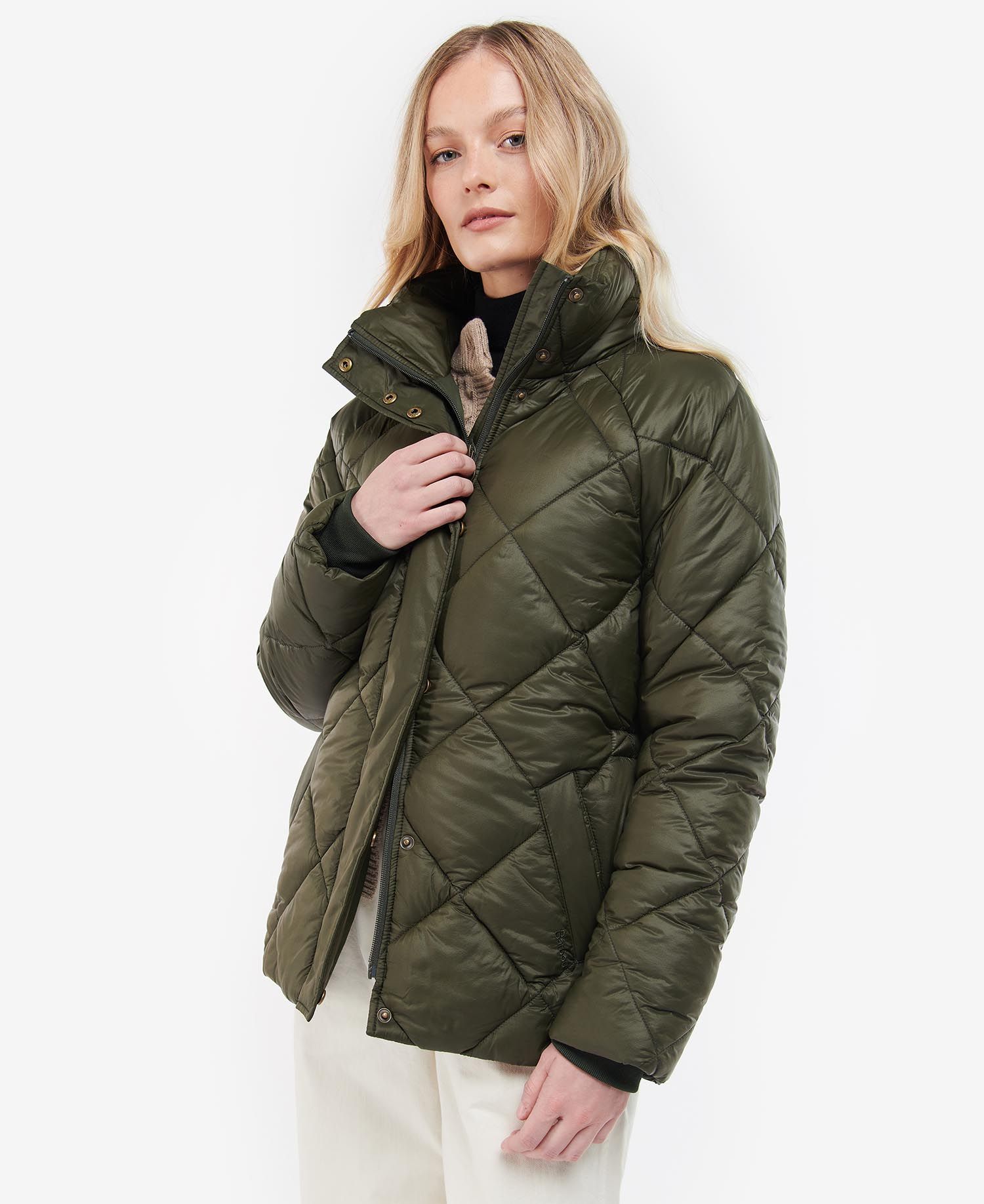 Barbour Hoxa Women's Quilted Jackets Olive | 894162-UZB