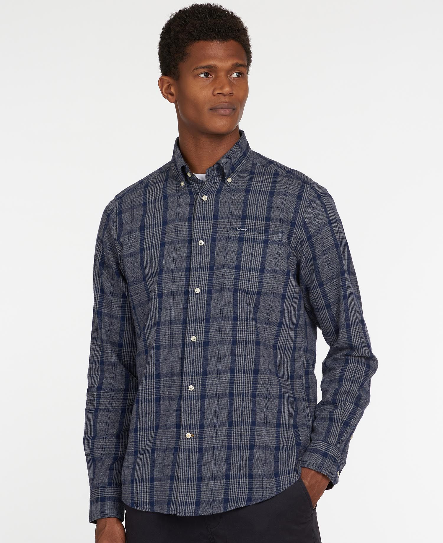 Barbour Inverbeg Tailored Men's Shirts Navy | 072931-YHI