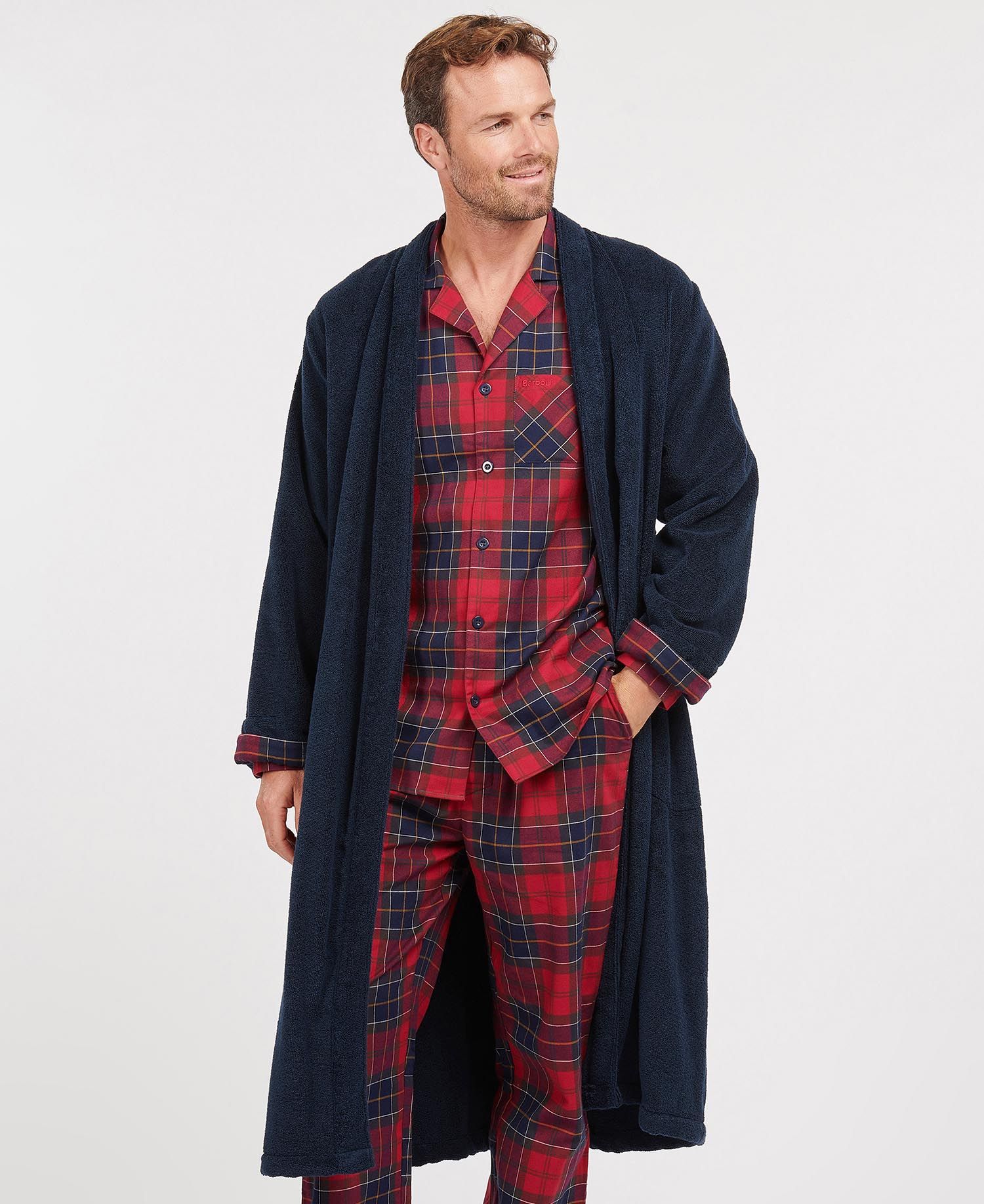 Barbour Lachlaning Gown Men's Nightwear Grey | 658429-FMR