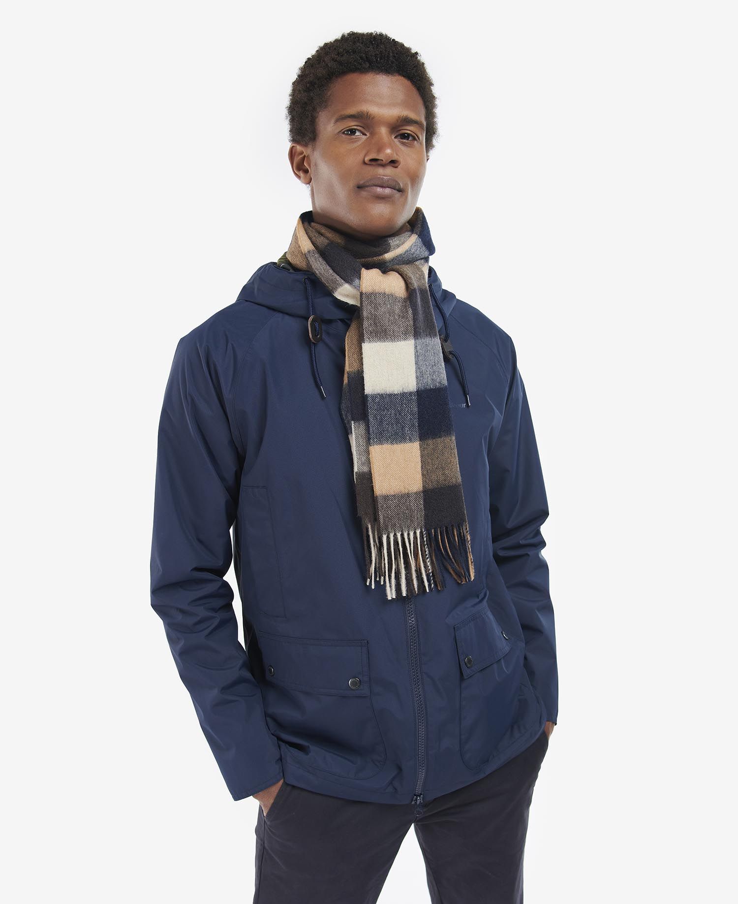 Barbour Large Tattersall Men's Scarves Brown / Blue | 730169-IOK