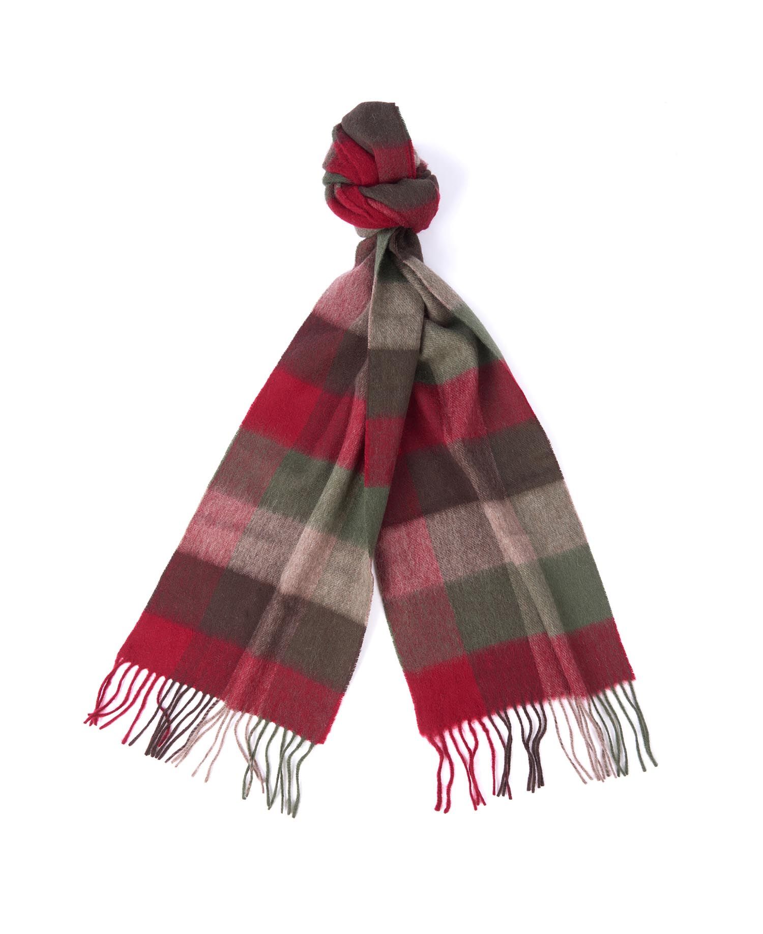 Barbour Large Tattersall Men's Scarves Red / Olive | 237108-RTB