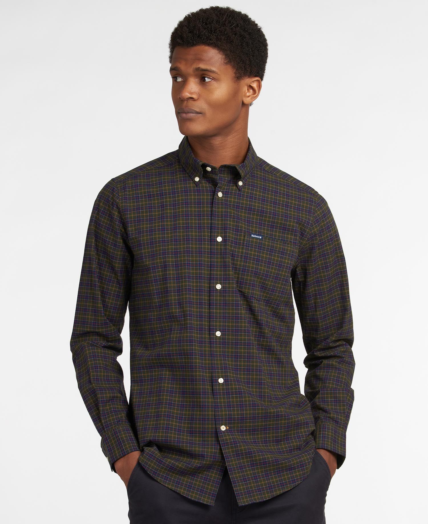 Barbour Lomond Tailored Men's Shirts Dark Coffee | 973215-VWQ