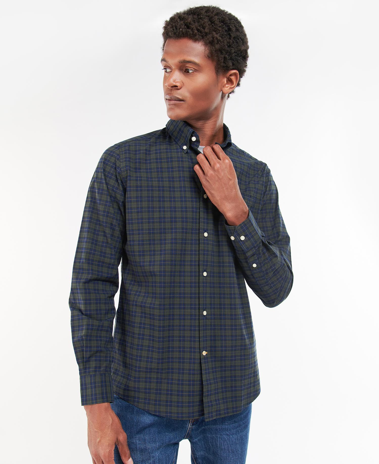 Barbour Lomond Tailored Men's Shirts Olive | 640587-ORJ