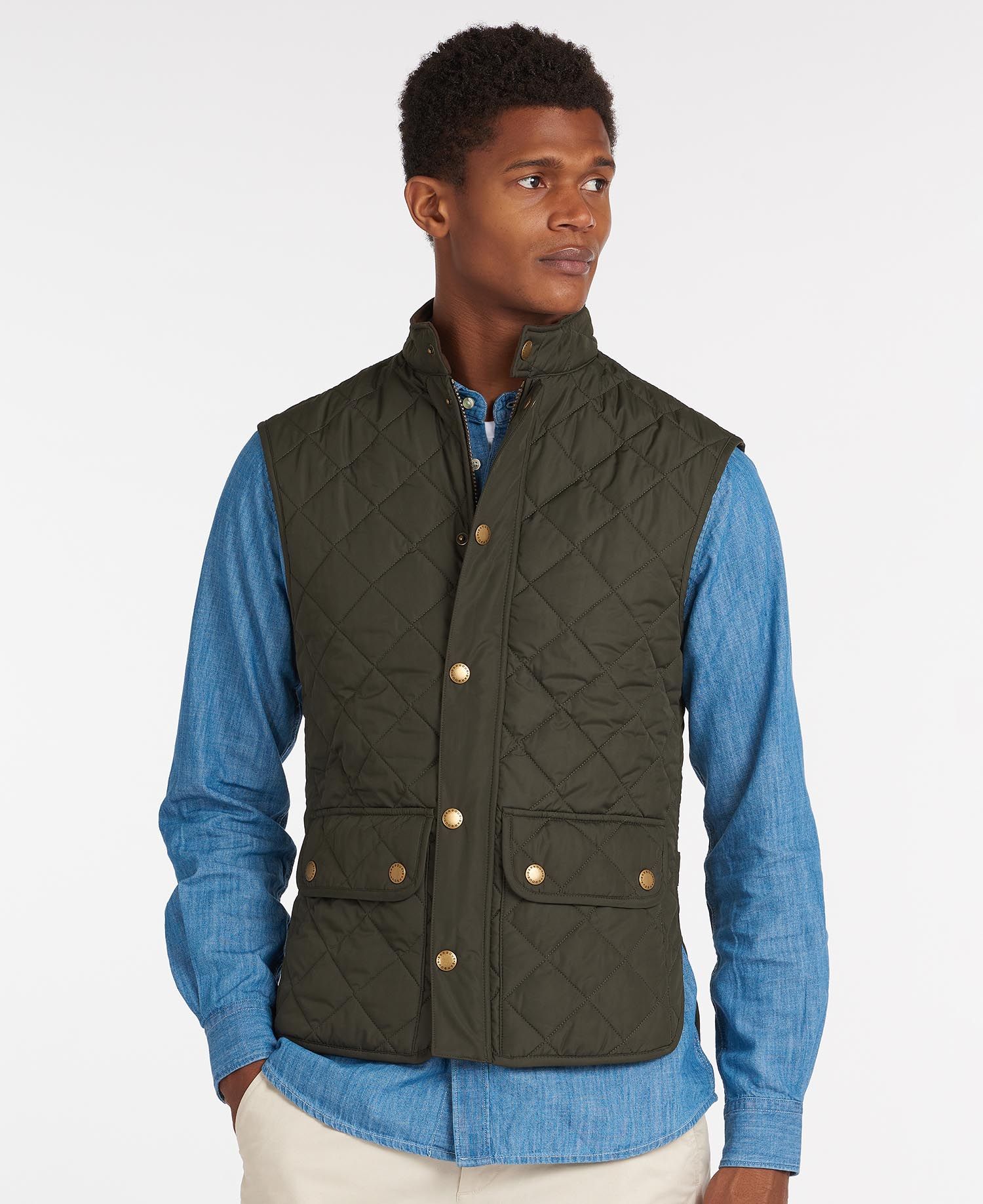 Barbour Lowerdale Men's Vest Olive | 820371-FNH