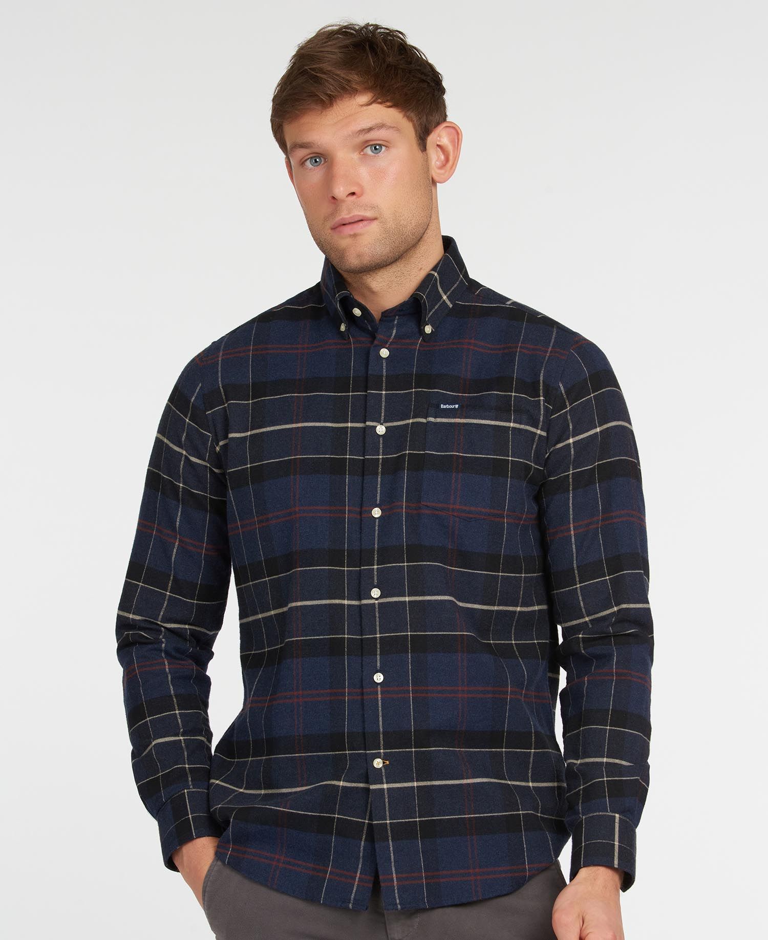 Barbour Lutsleigh Men's Shirts Navy | 046251-GHK