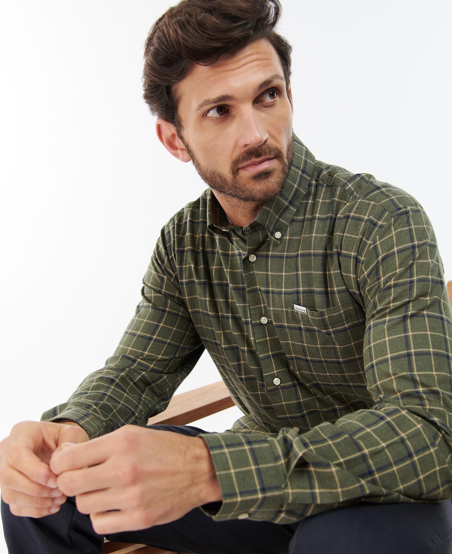 Barbour Pelton Regular Men's Shirts Navy | 523741-VHO