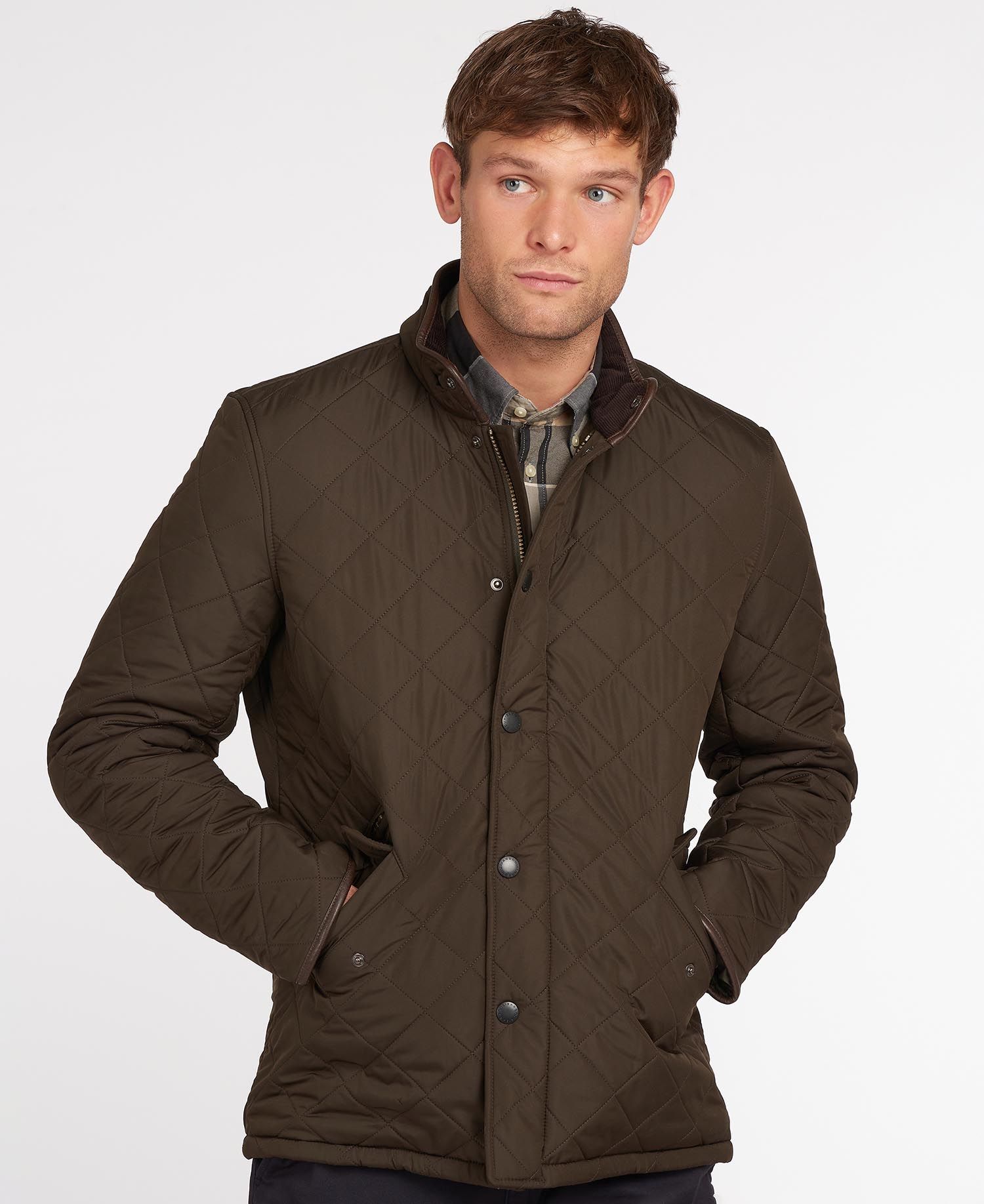 Barbour Powell Men's Quilted Jackets Black | 916750-NGK