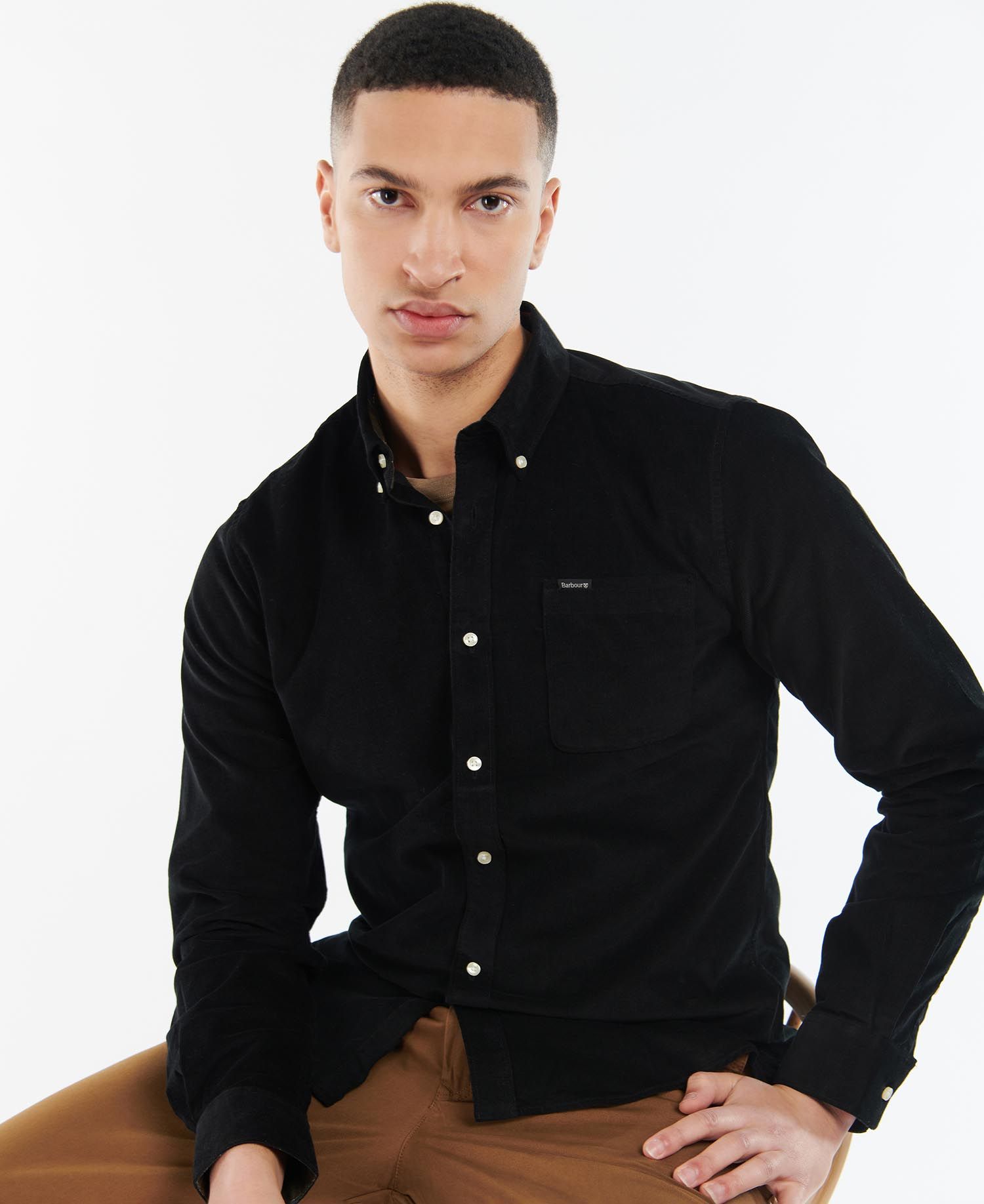 Barbour Ramsey Tailored Men's Shirts Black | 920354-ADN