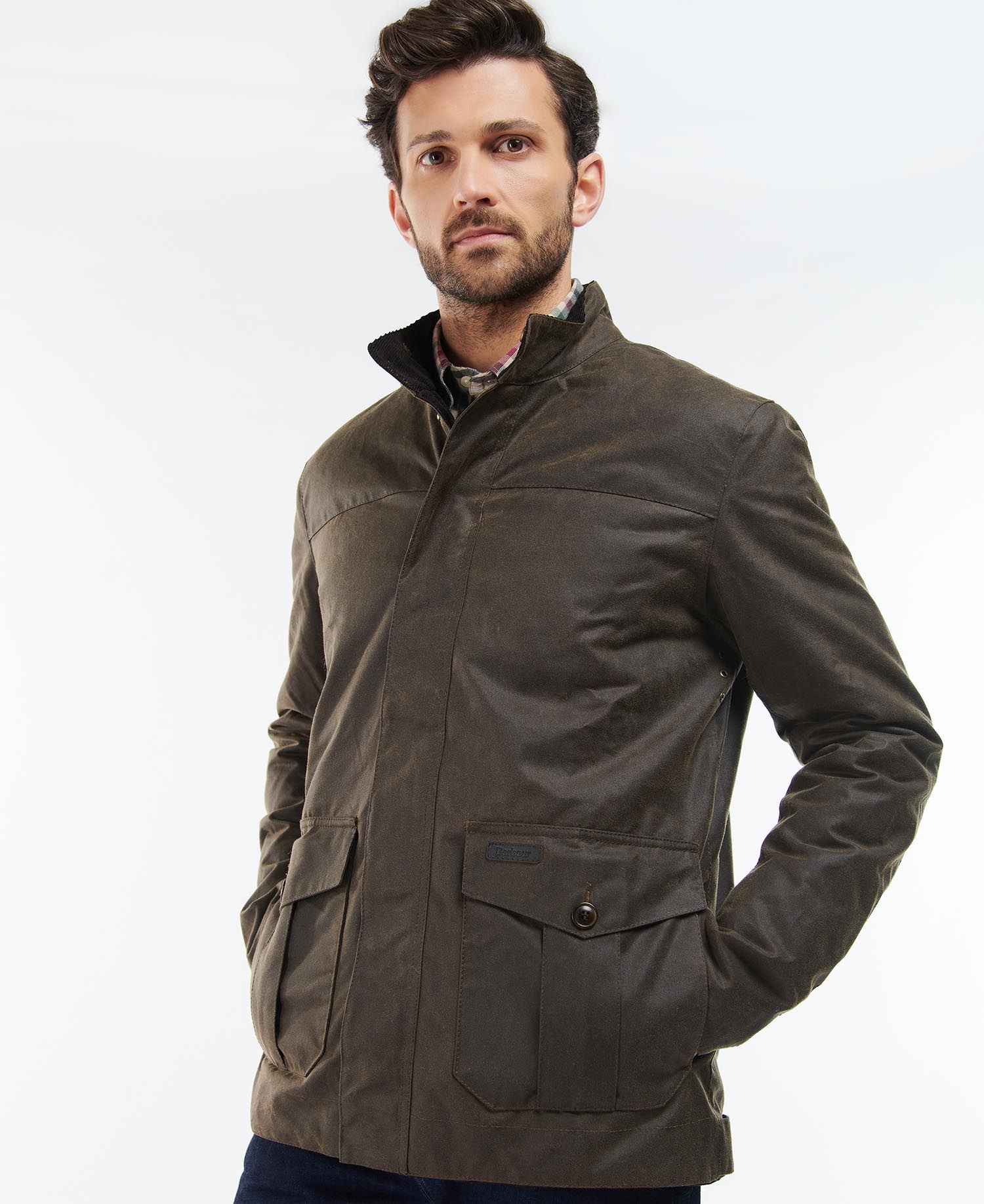 Barbour Sheldon Men's Waxed Jackets Olive | 920645-AZF