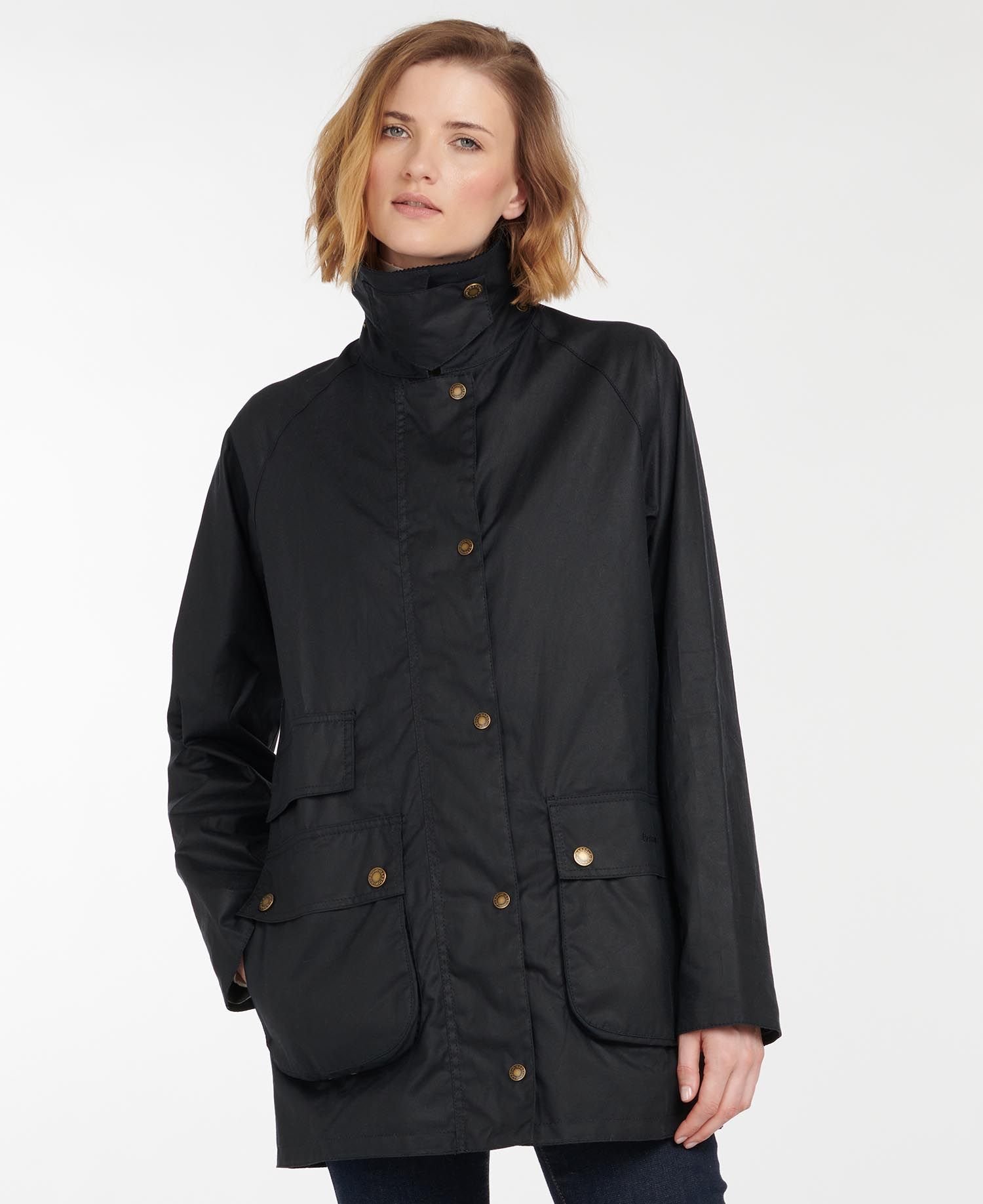 Barbour Tain Women's Waxed Jackets Black | 124853-OLD