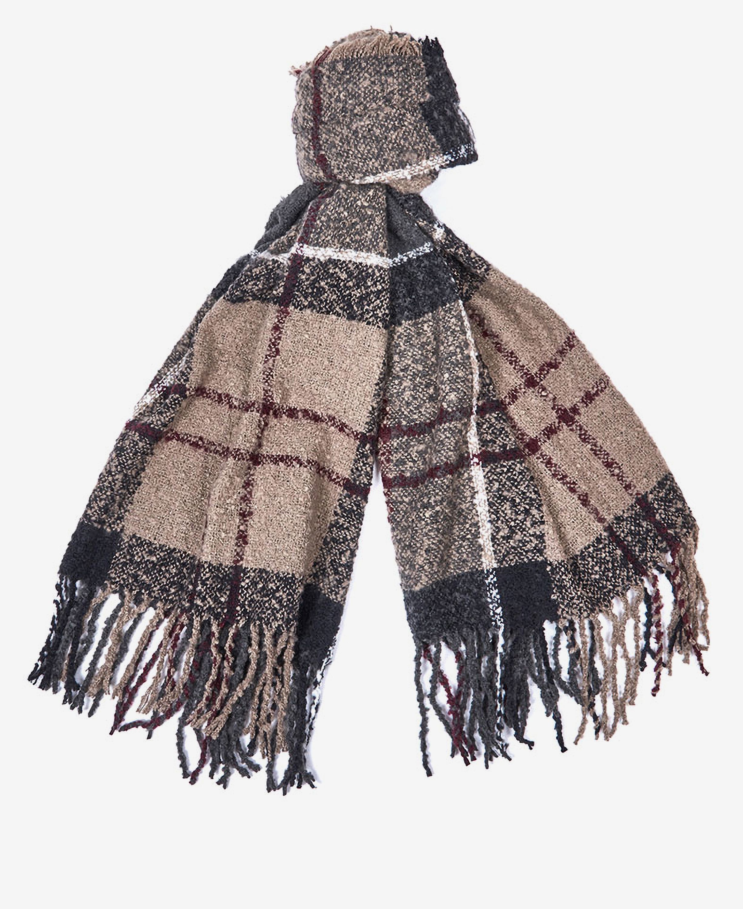 Barbour Tartan Boucle Women's Scarves Khaki / Grey / Navy | 430672-GHU