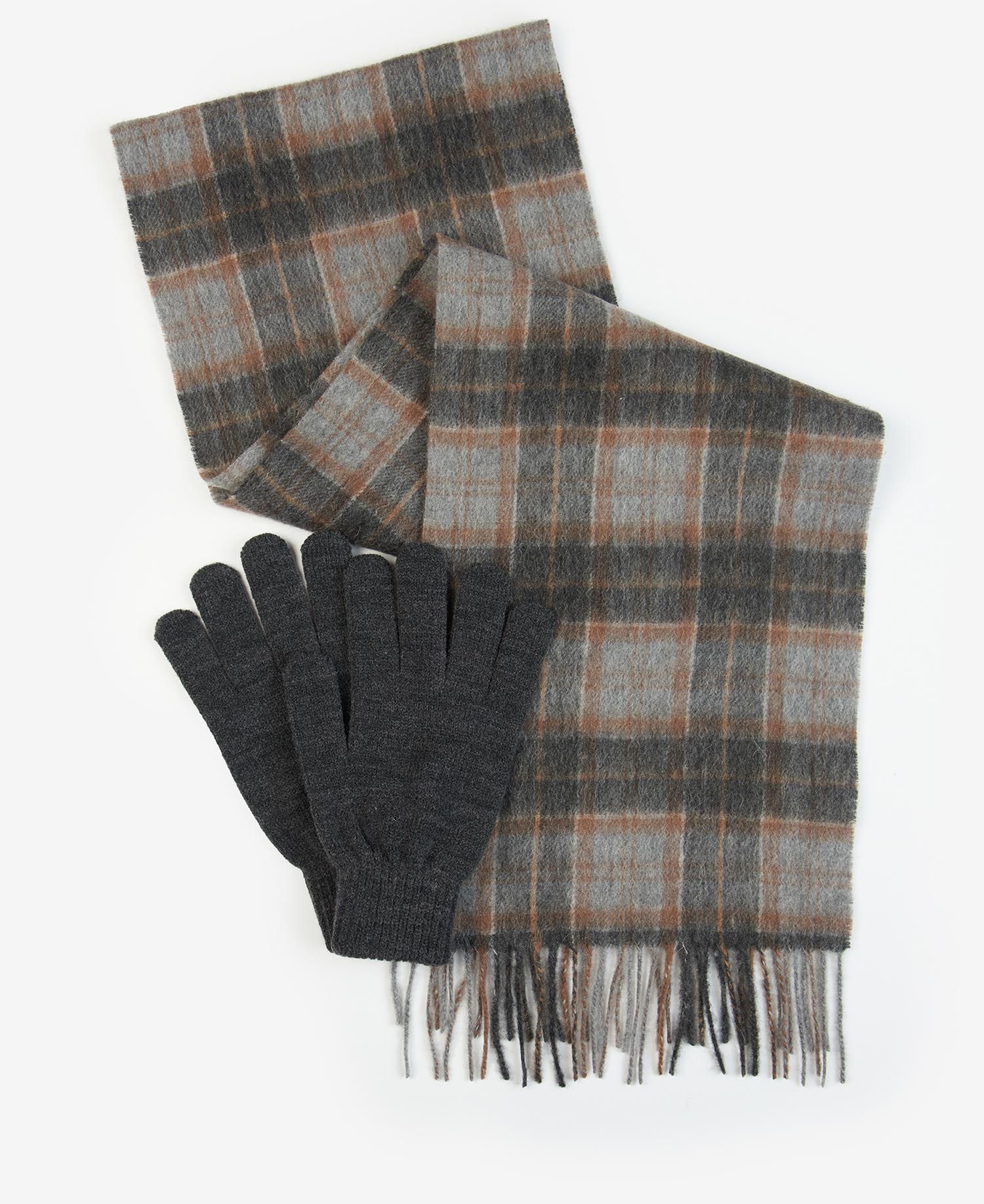 Barbour Tartan Gift Set Men's Scarves Grey / Black | 281346-KSH