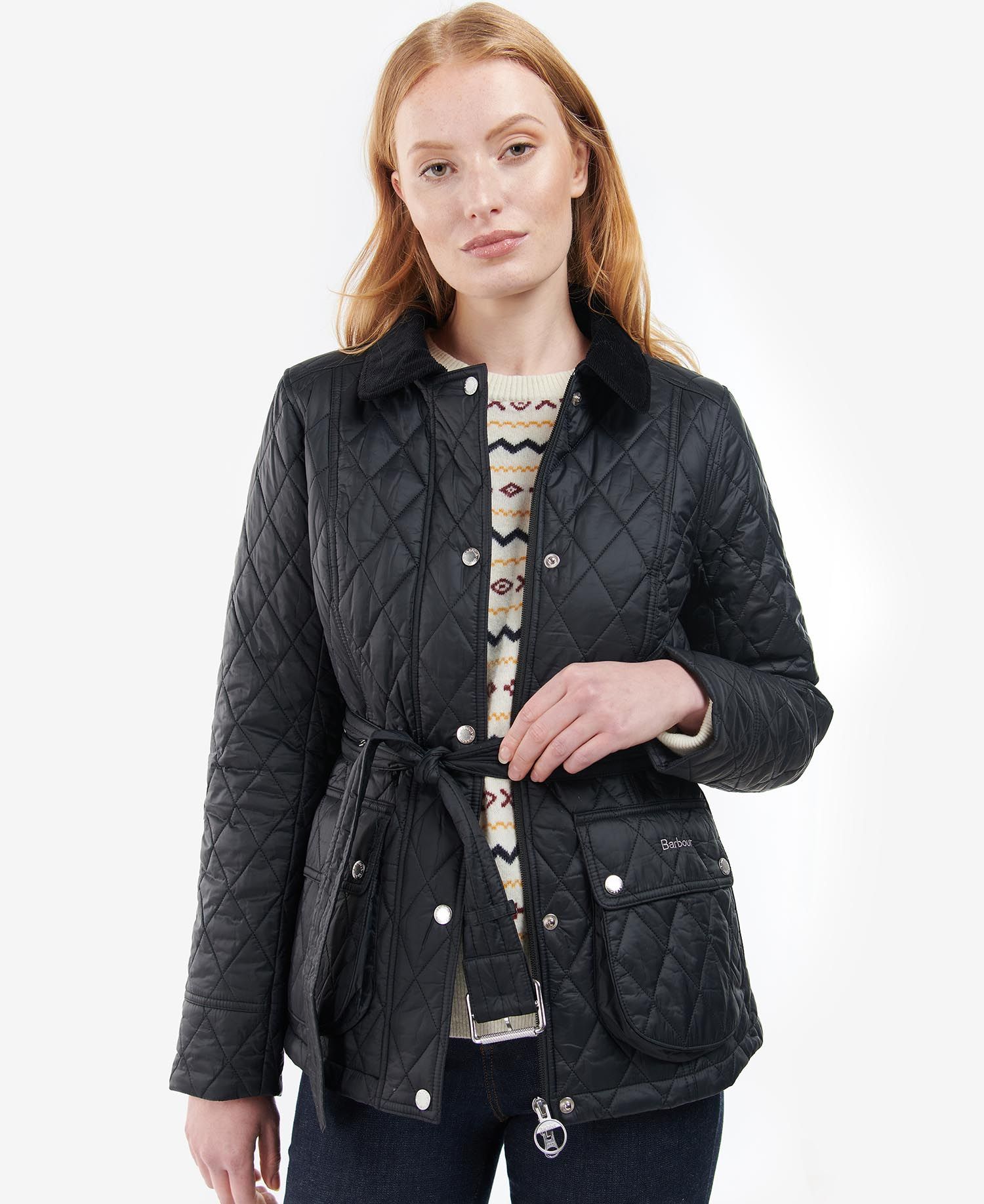 Barbour Trefoil Women's Quilted Jackets Black | 439201-OVZ