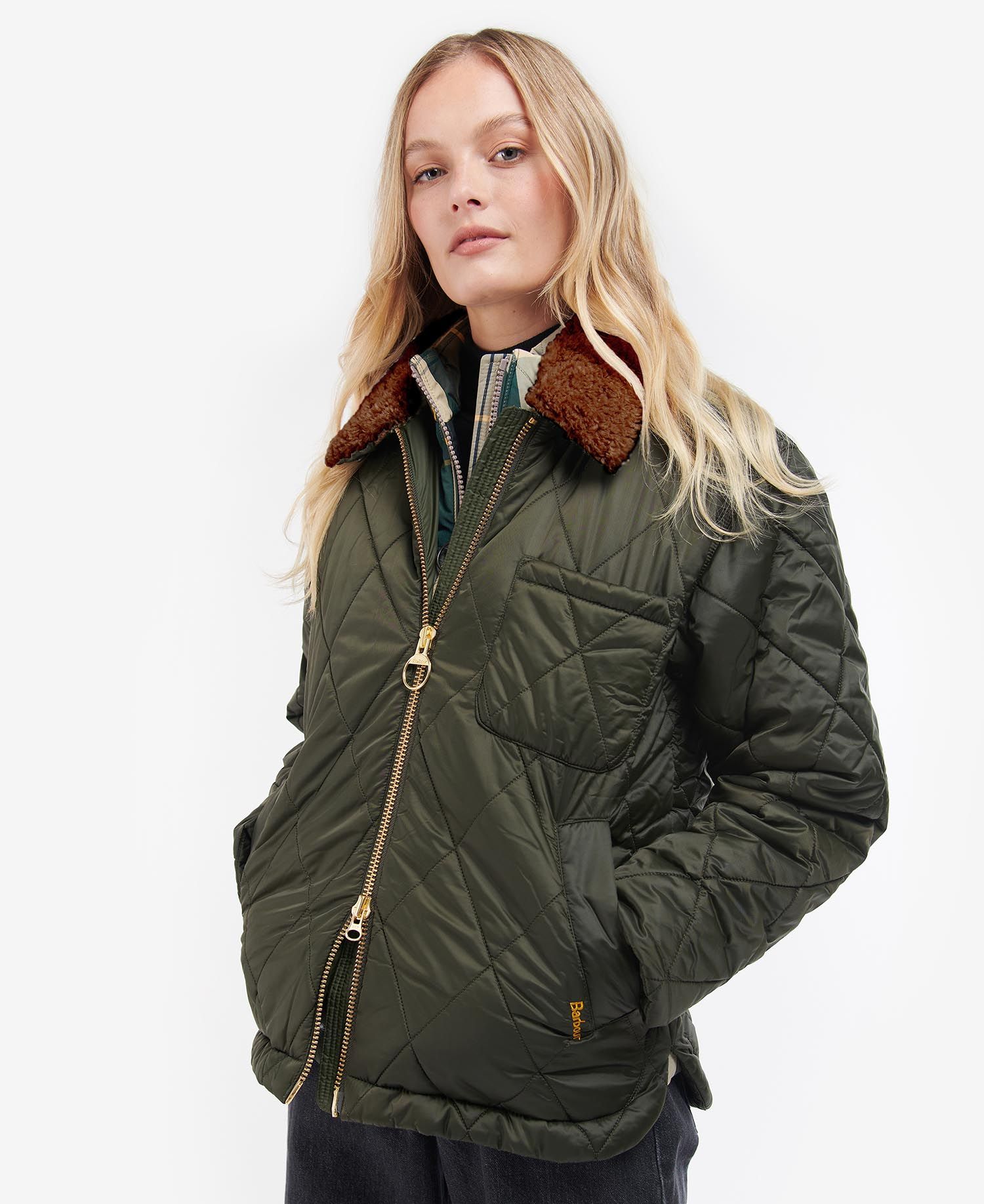 Barbour Vaila Women's Quilted Jackets Olive | 236059-OMG