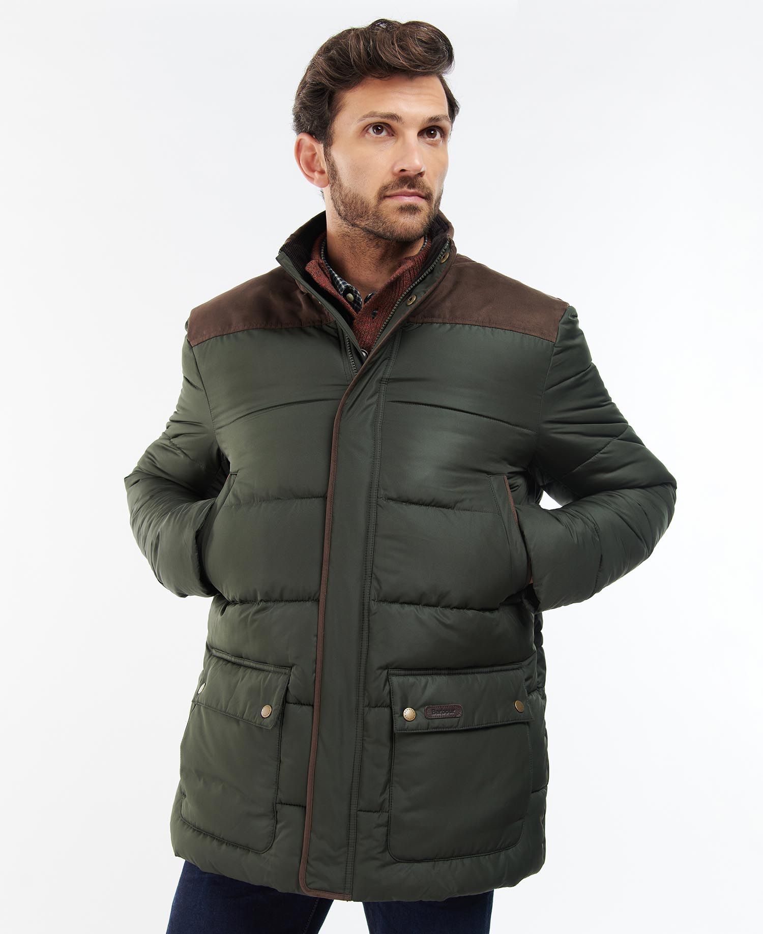 Barbour Winston Men's Quilted Jackets Green | 489321-ZXP