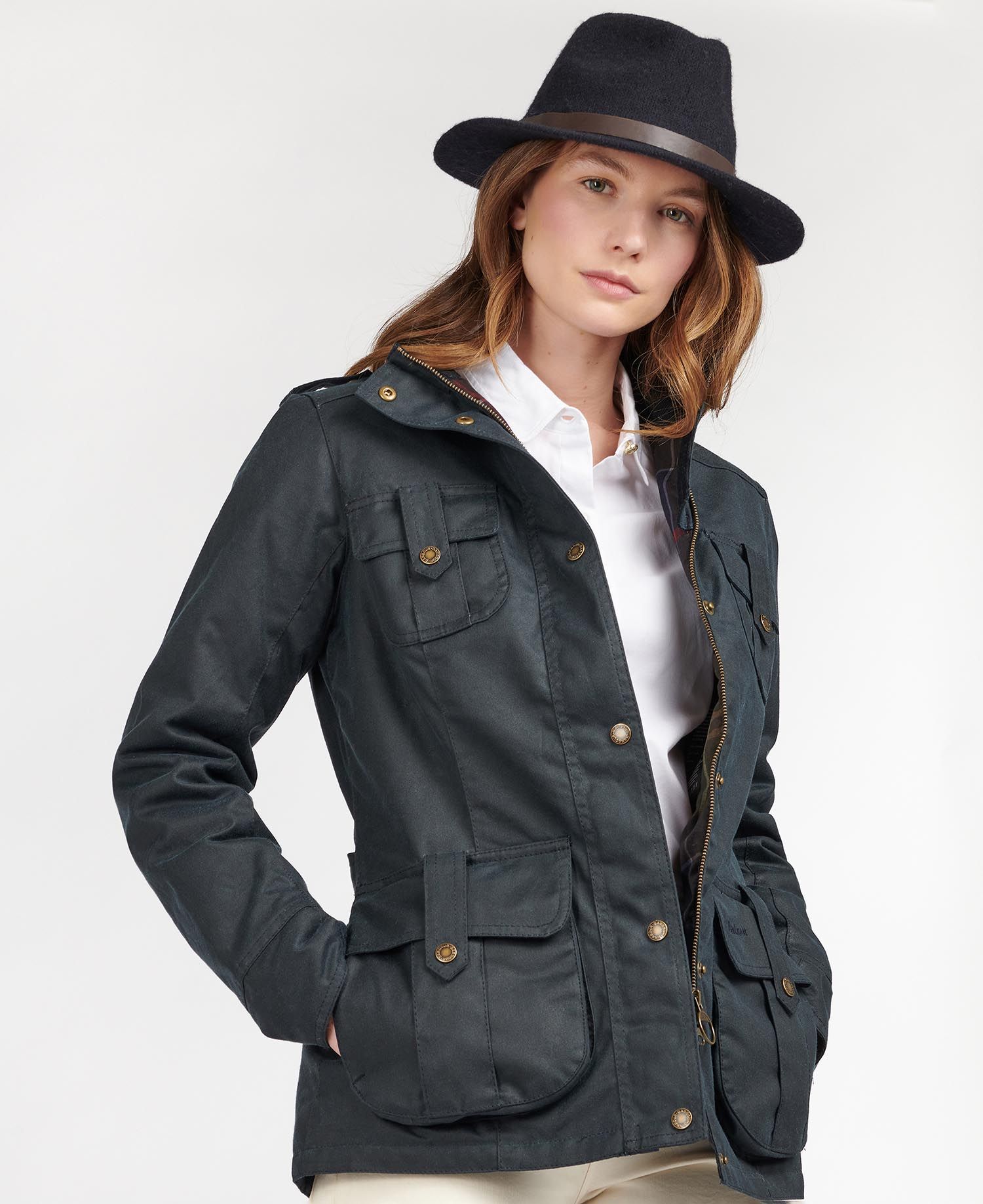 Barbour Winter Defenceed Cotton Women's Waxed Jackets Black | 084735-IYV