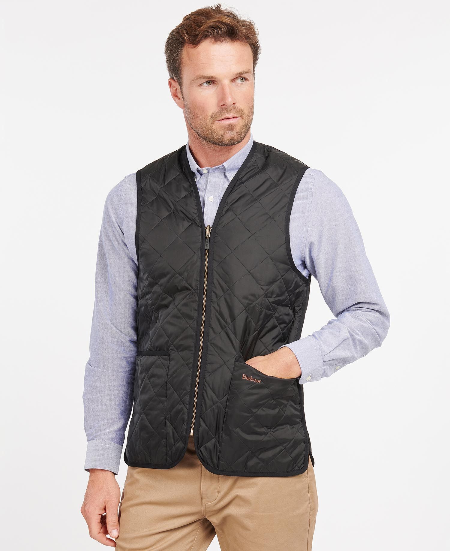 Barbour Zip-In Liner Men's Vest Black | 280634-EBI