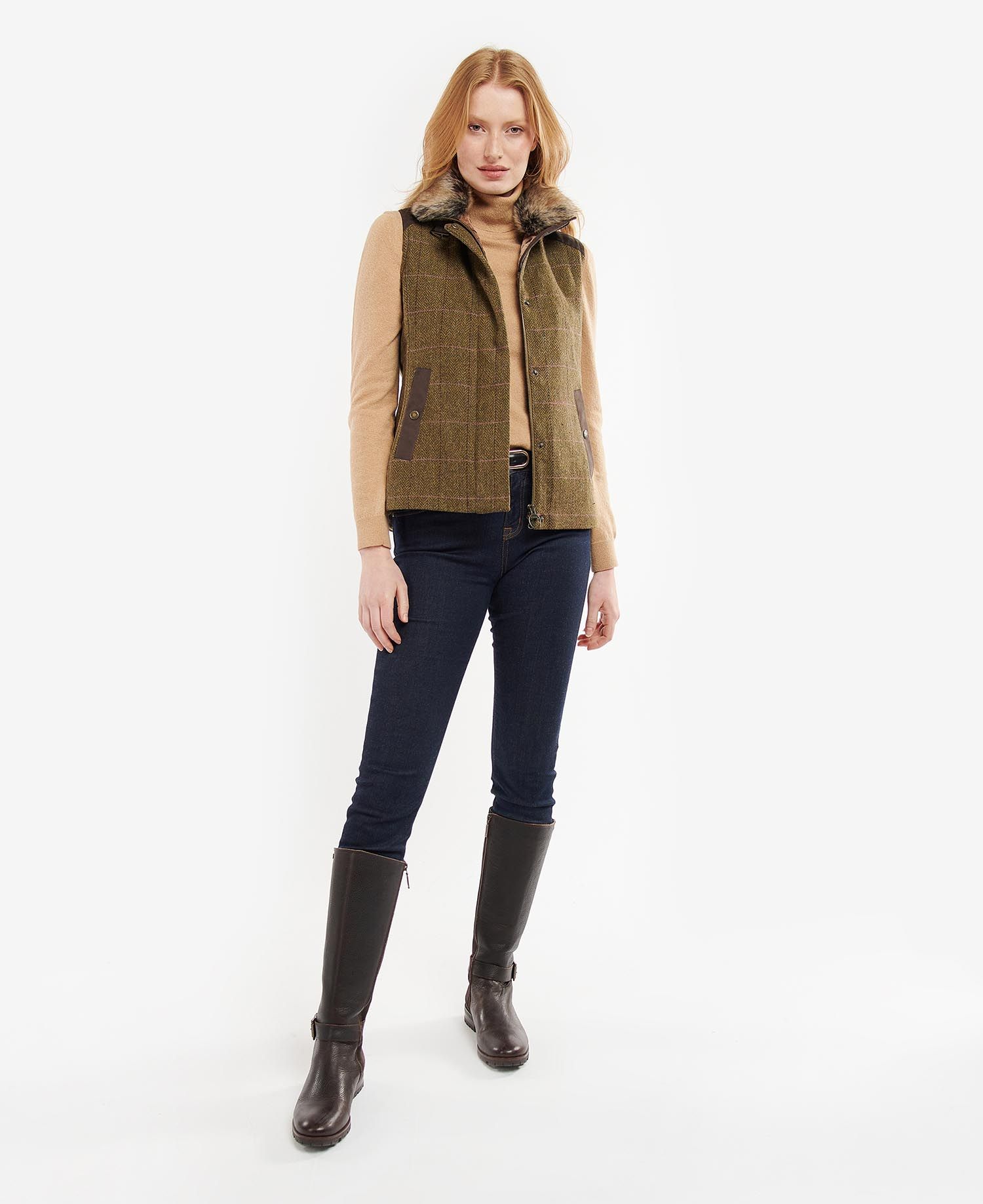 Barbour Alder Wool Women's Vest Olive | 068792-FVH