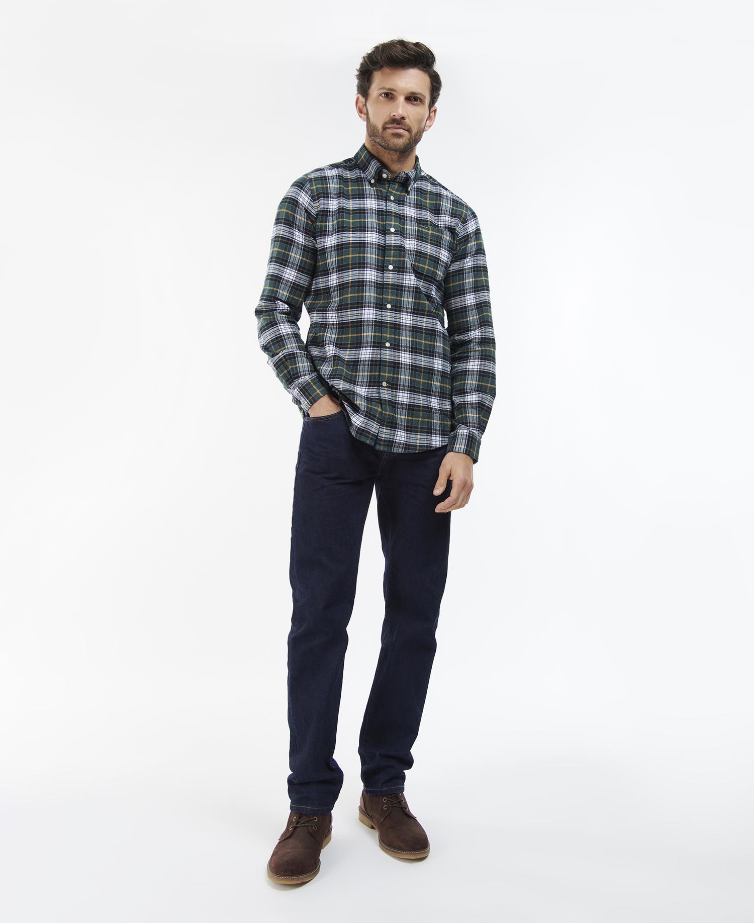 Barbour Alderton Tailored Men's Shirts Green | 348071-DPG