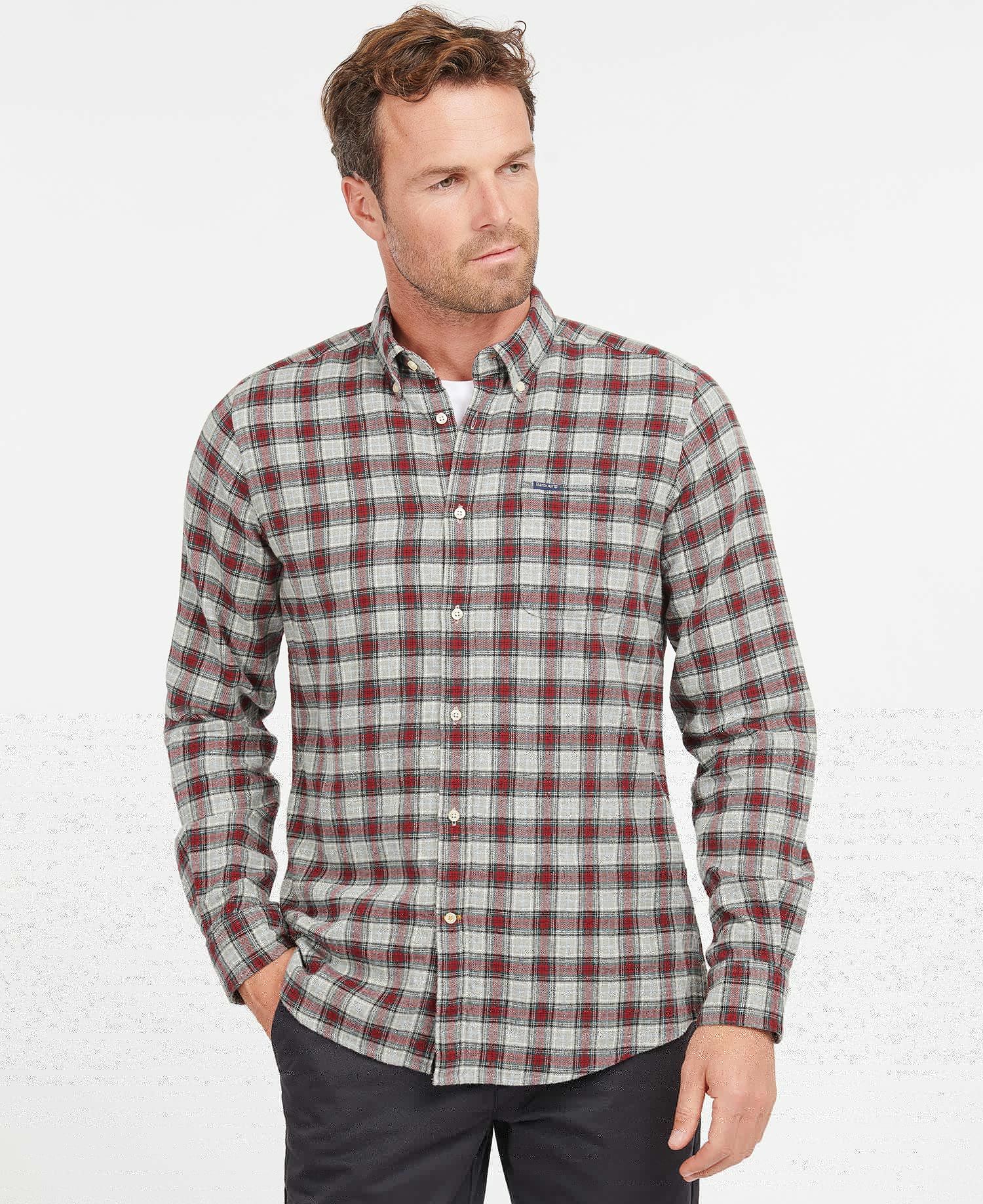 Barbour Alderton Tailored Men\'s Shirts Grey | 531297-FYM