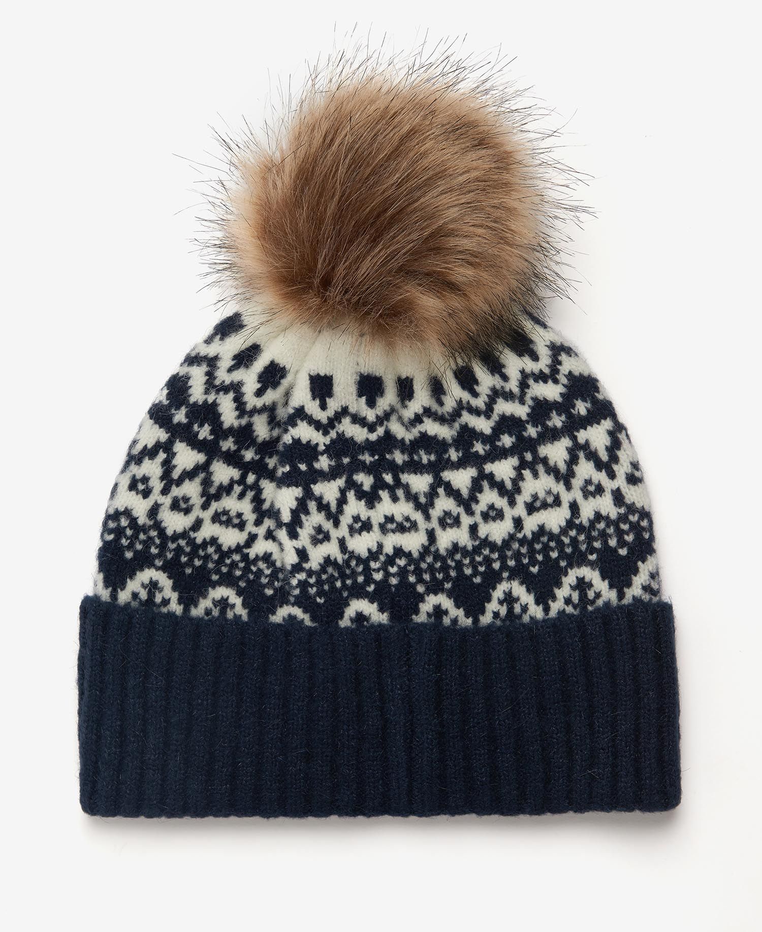 Barbour Alpine Fair Isle Pom Women's Beanie Navy | 057841-SHV